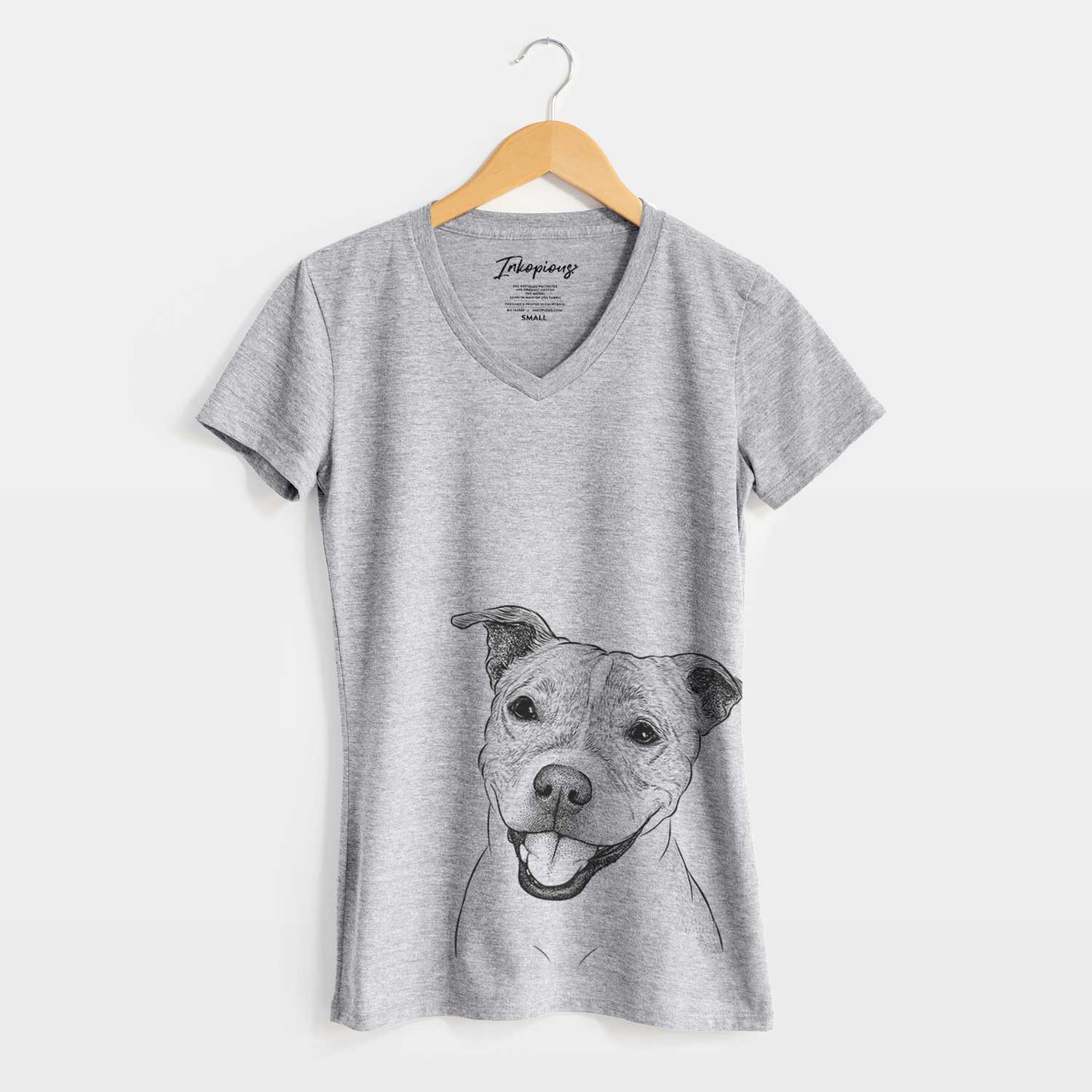 Bare BrookLyn the Staffordshire Bull Terrier - Women's V-neck Shirt