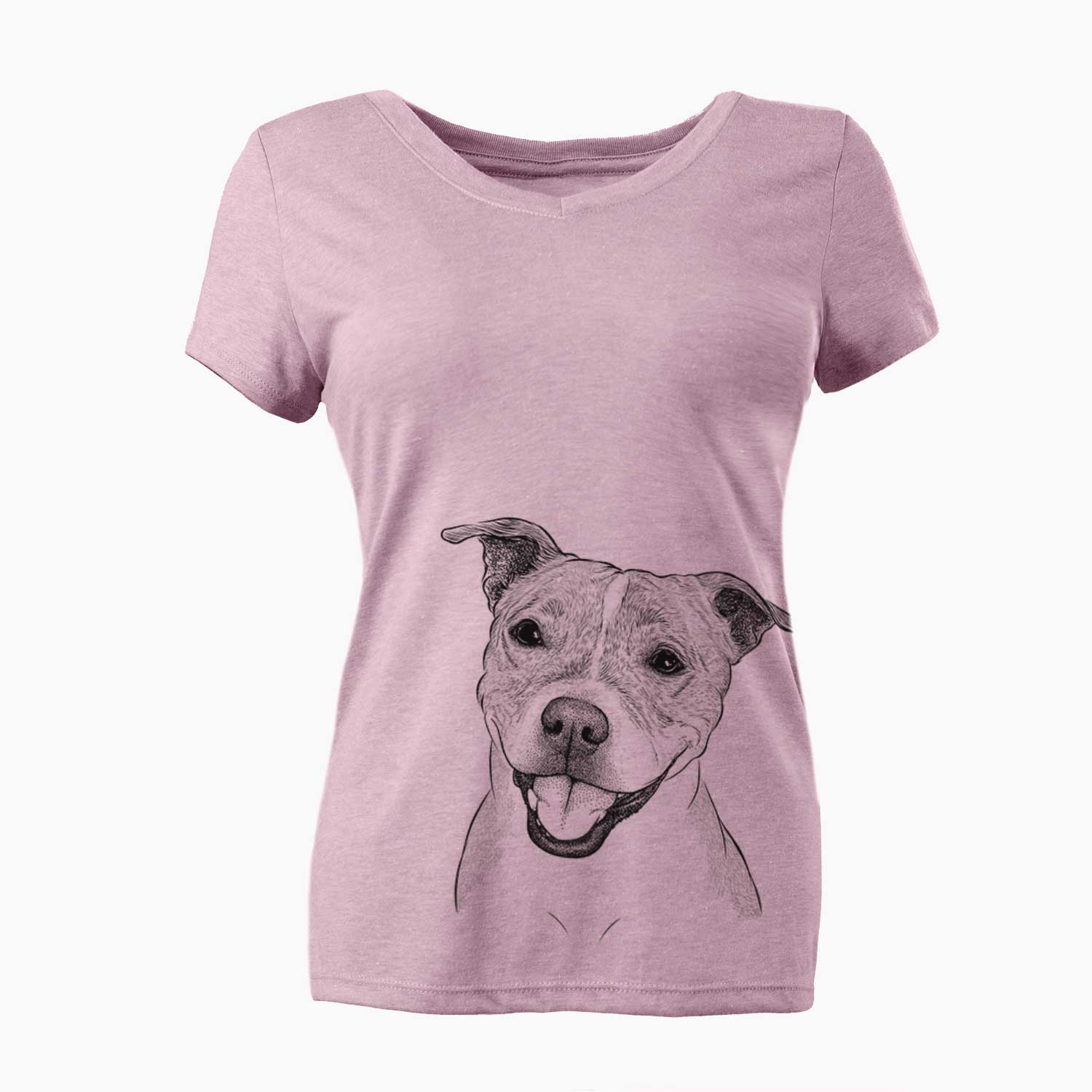 Bare BrookLyn the Staffordshire Bull Terrier - Women's V-neck Shirt