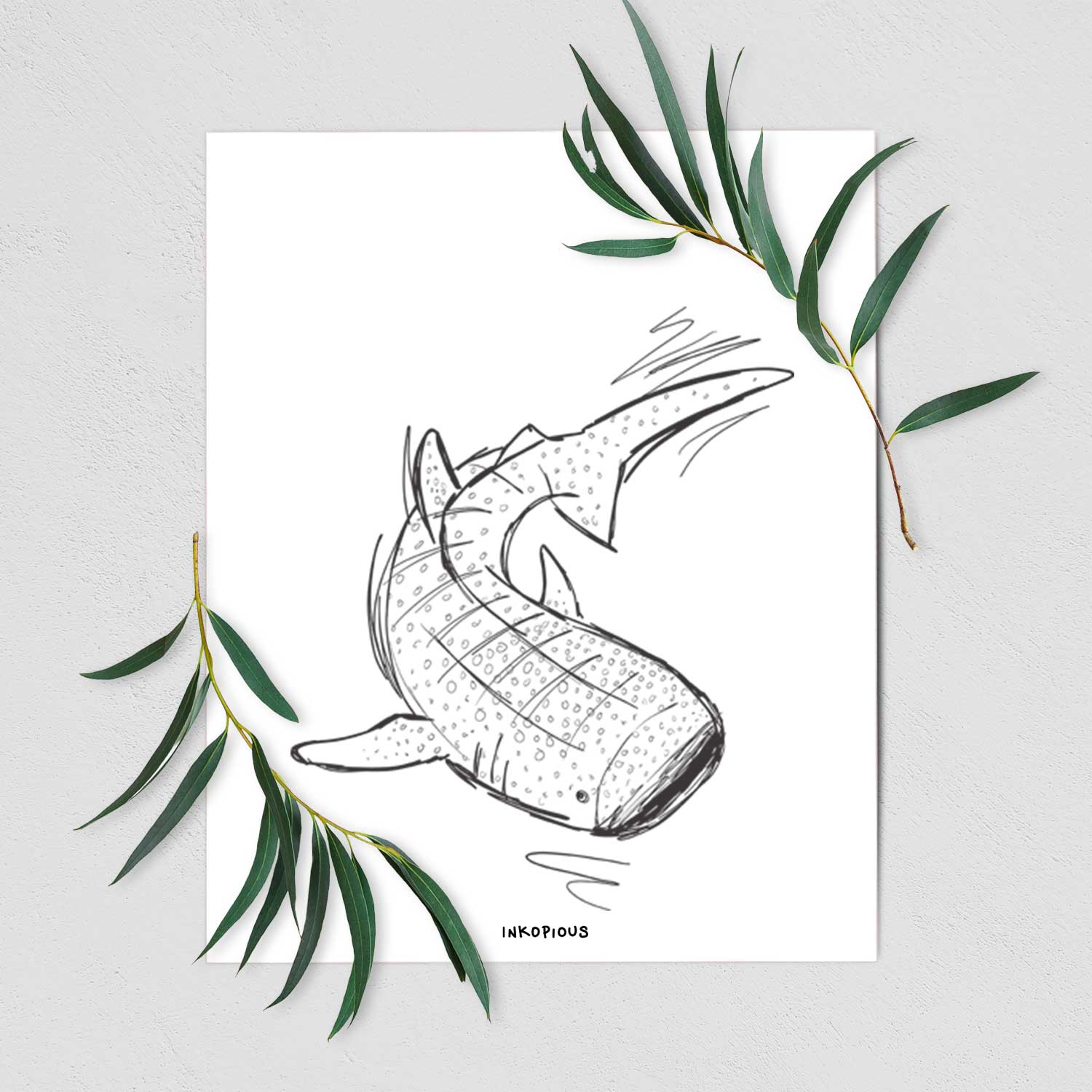 Bruce the Whale Shark Art Print