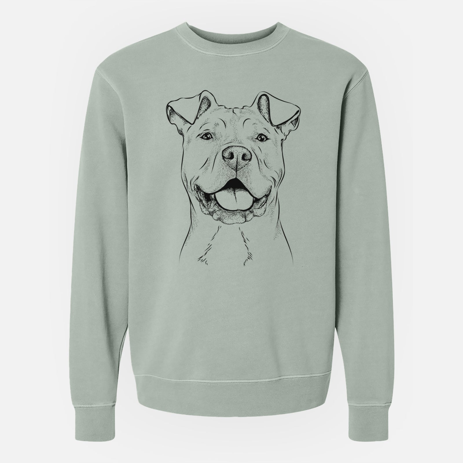 Bare Bubba Scraps the American Staffordshire Mix - Unisex Pigment Dyed Crew Sweatshirt