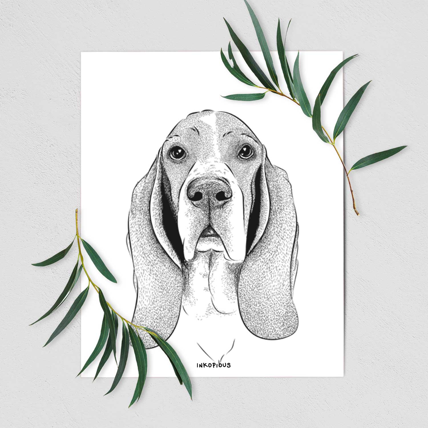 Buckley the Basset Hound Art Print