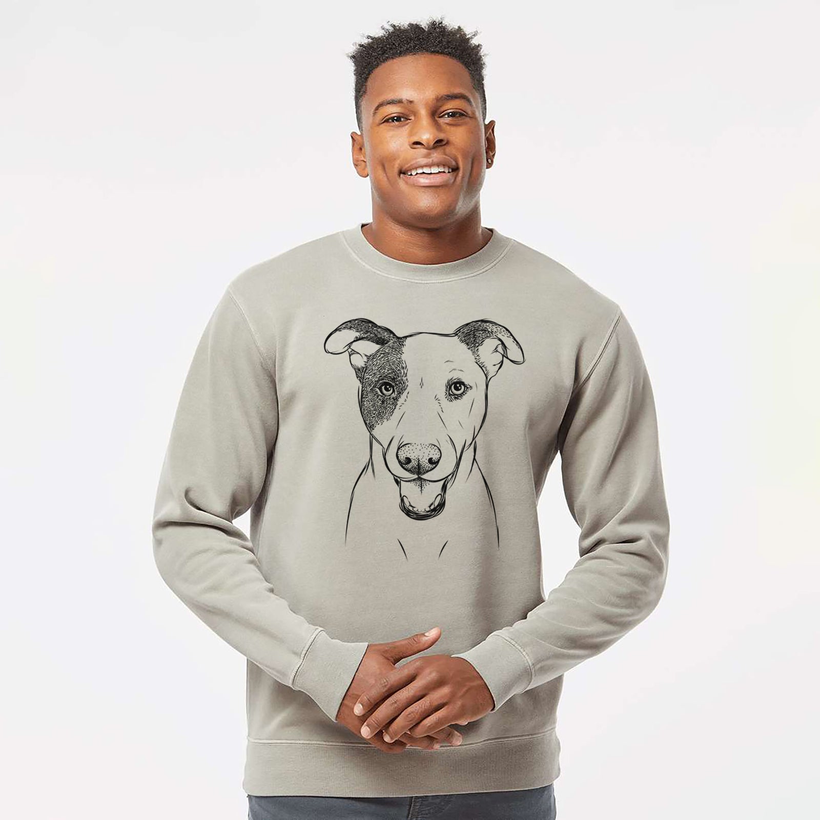 Bare Bucky the Mixed Breed - Unisex Pigment Dyed Crew Sweatshirt