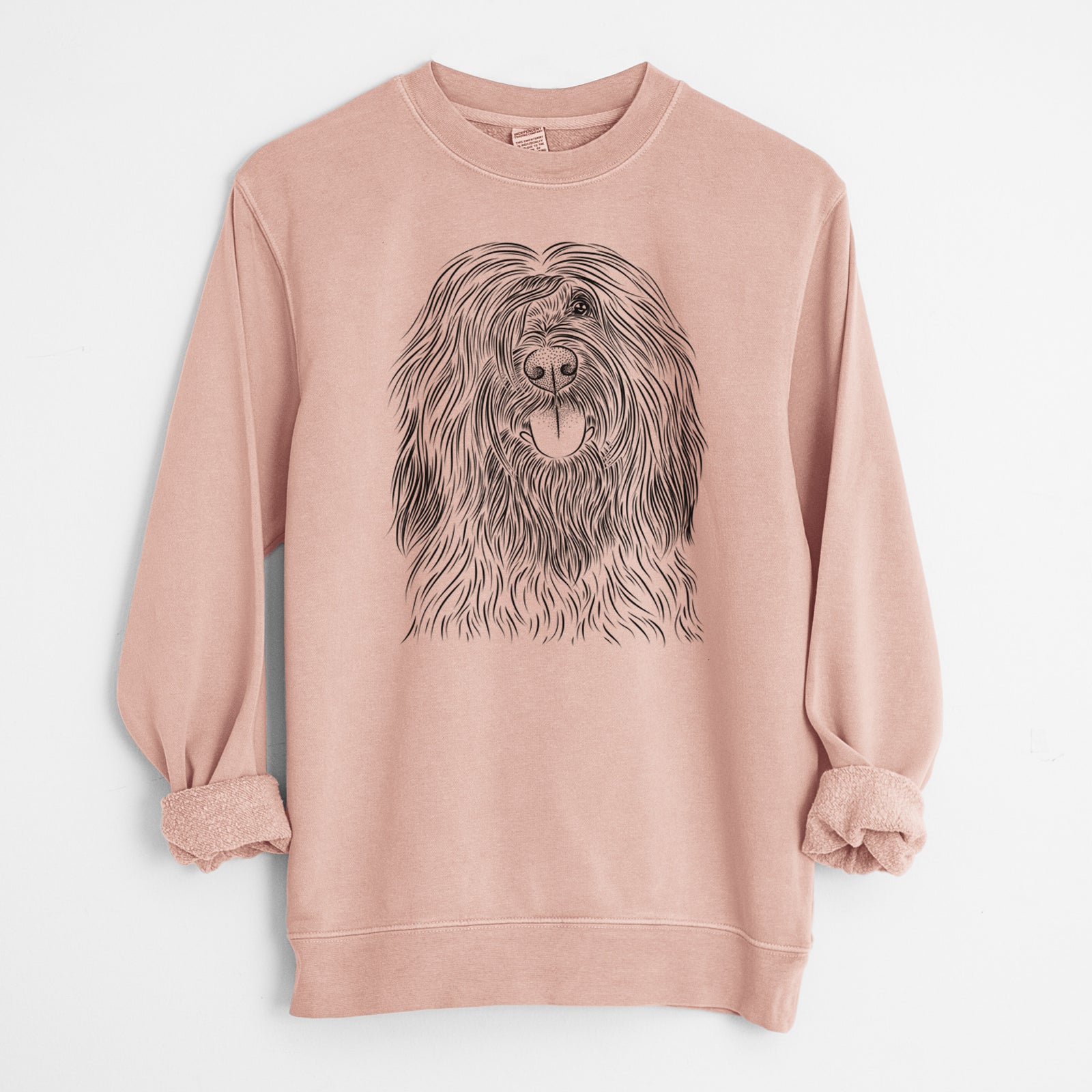 Bare Bundy the Briard - Unisex Pigment Dyed Crew Sweatshirt