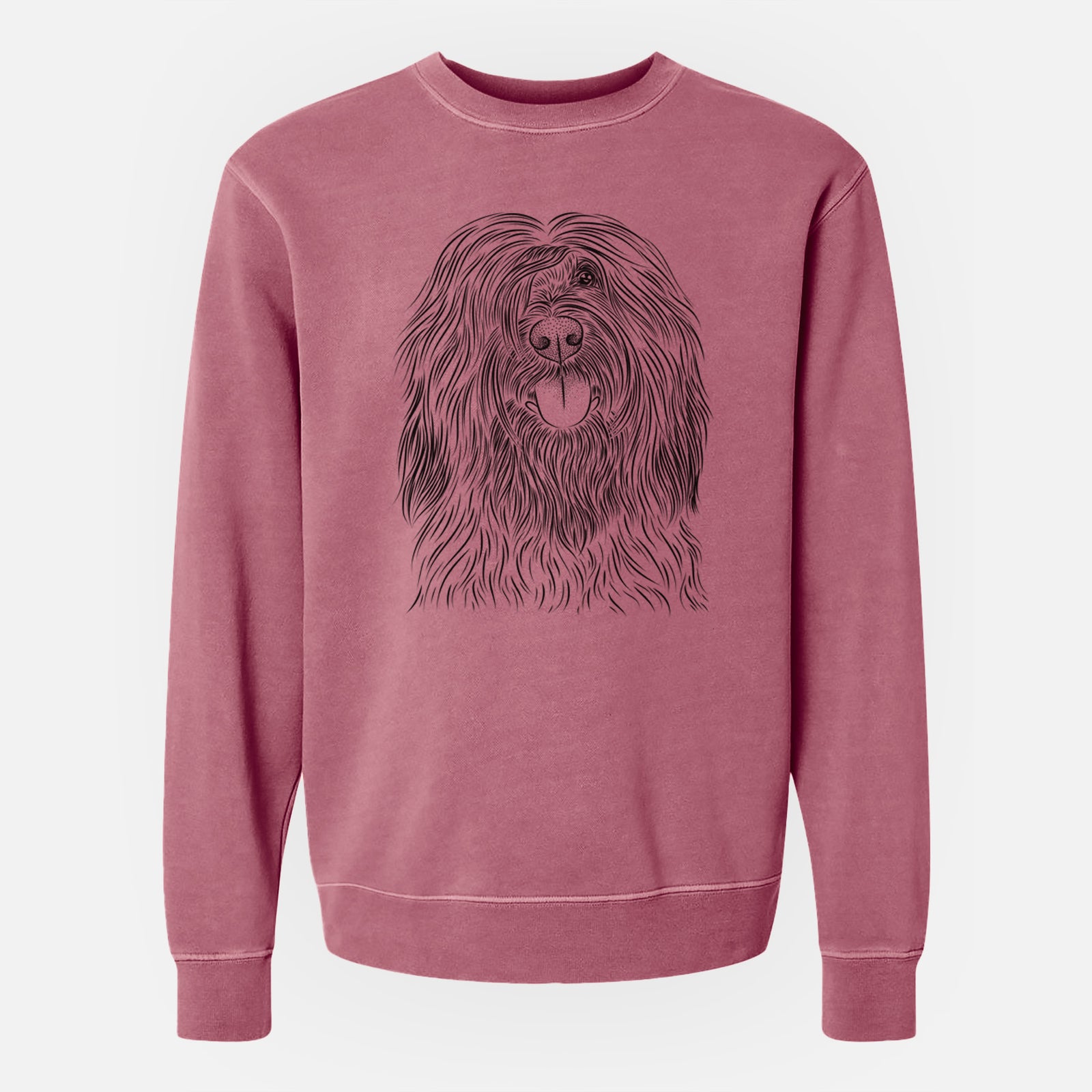 Bare Bundy the Briard - Unisex Pigment Dyed Crew Sweatshirt