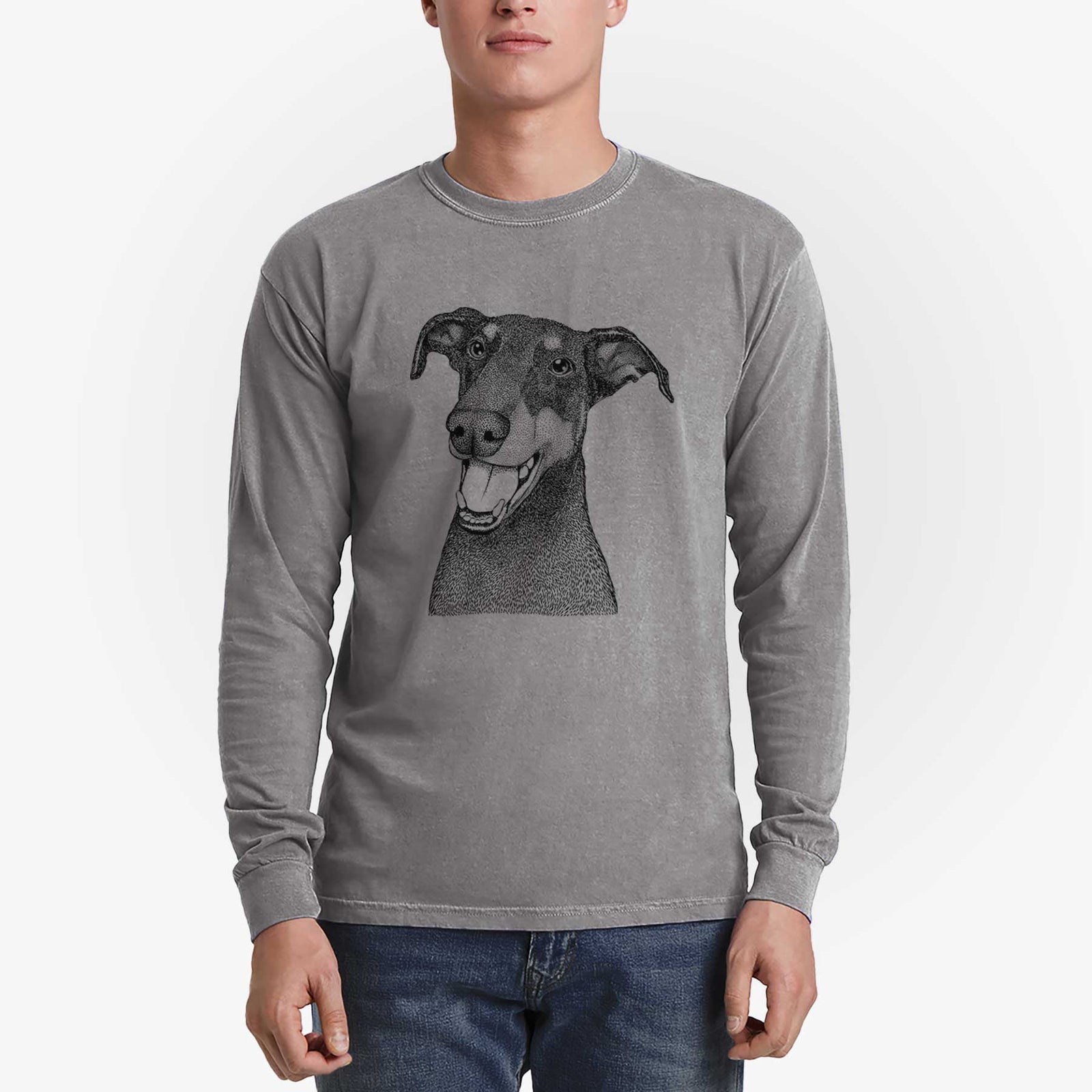 Bare Bunnie the Doberman Pinscher - Heavyweight 100% Cotton Long Sleeve