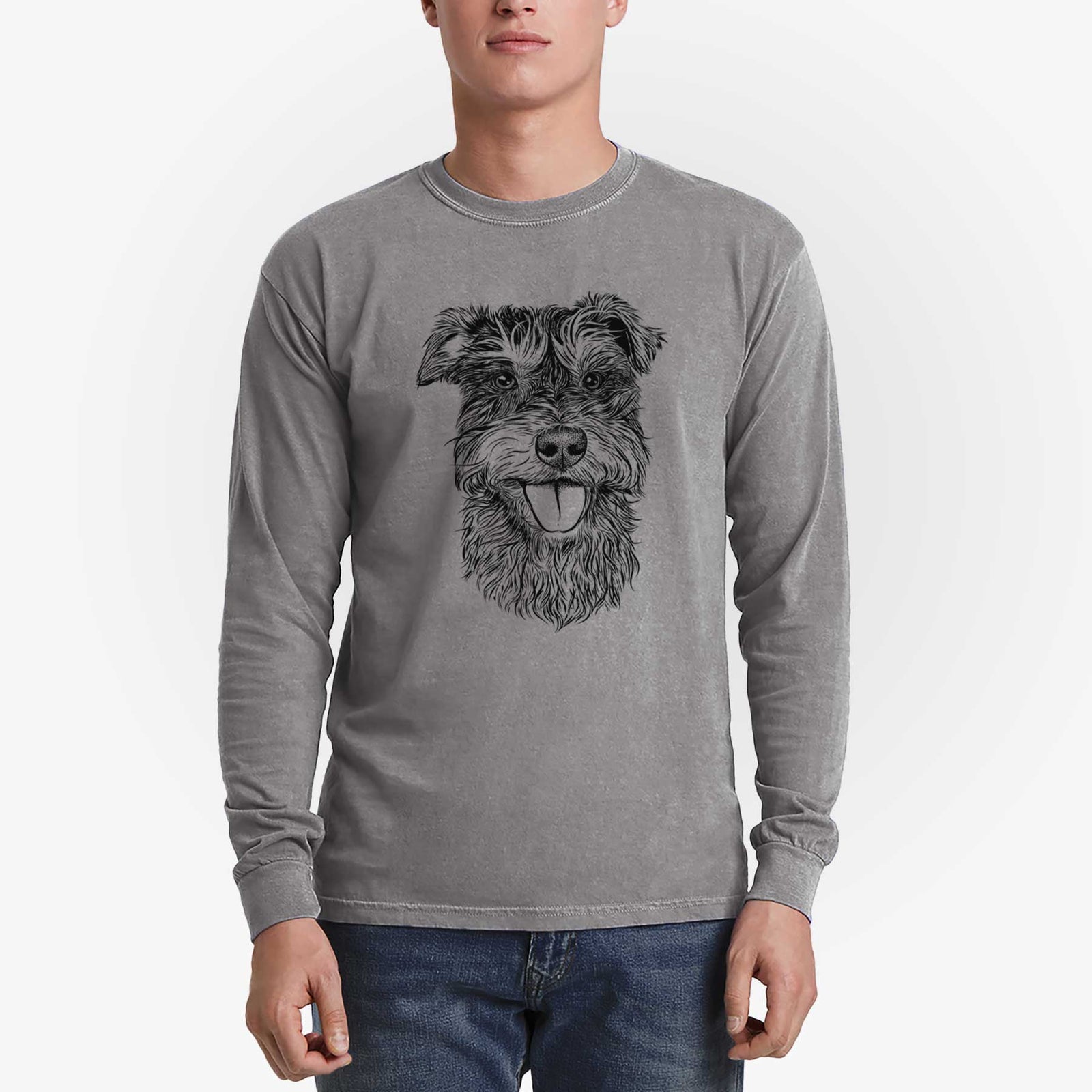 Bare Buster the Schnoodle - Heavyweight 100% Cotton Long Sleeve