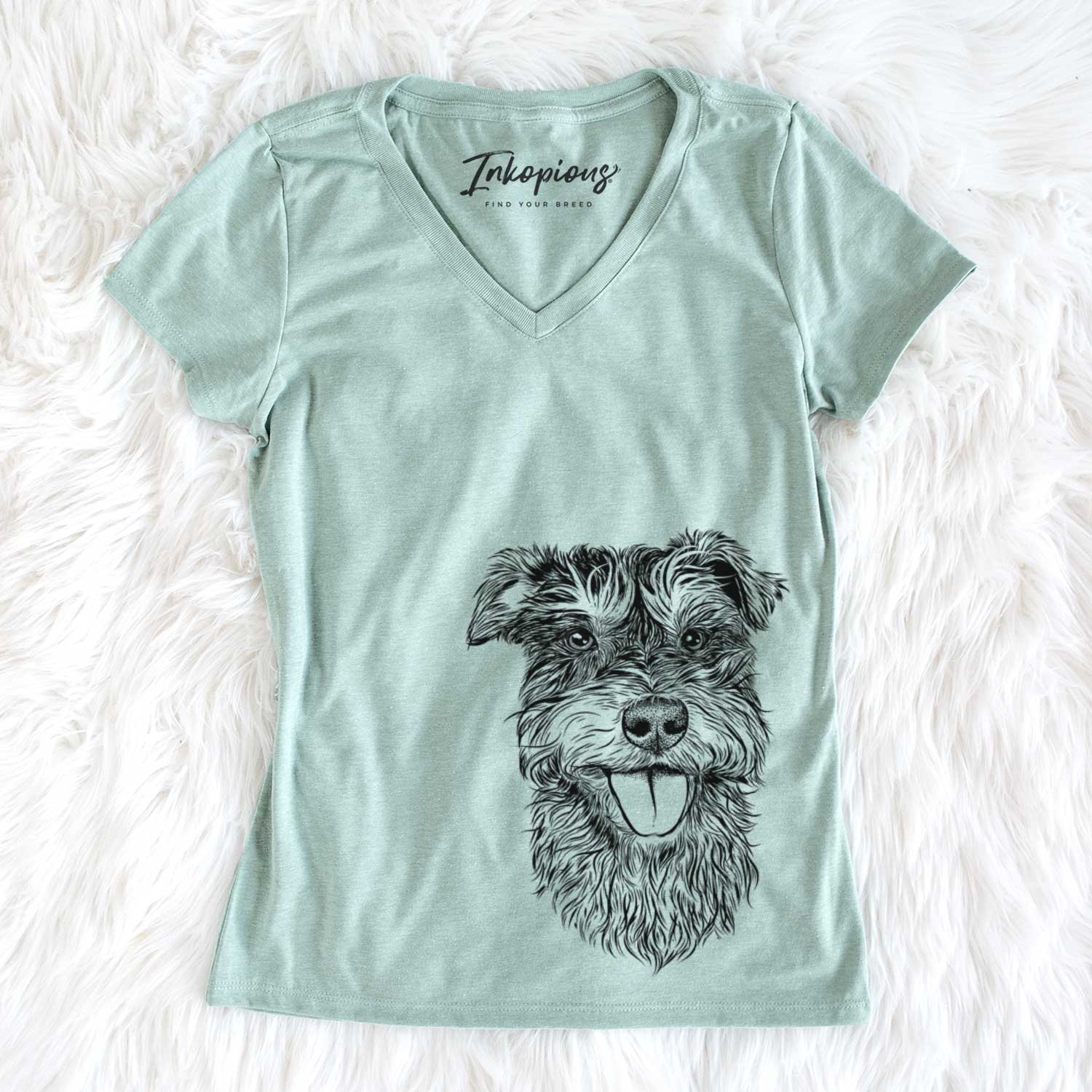 Bare Buster the Schnoodle - Women's V-neck Shirt