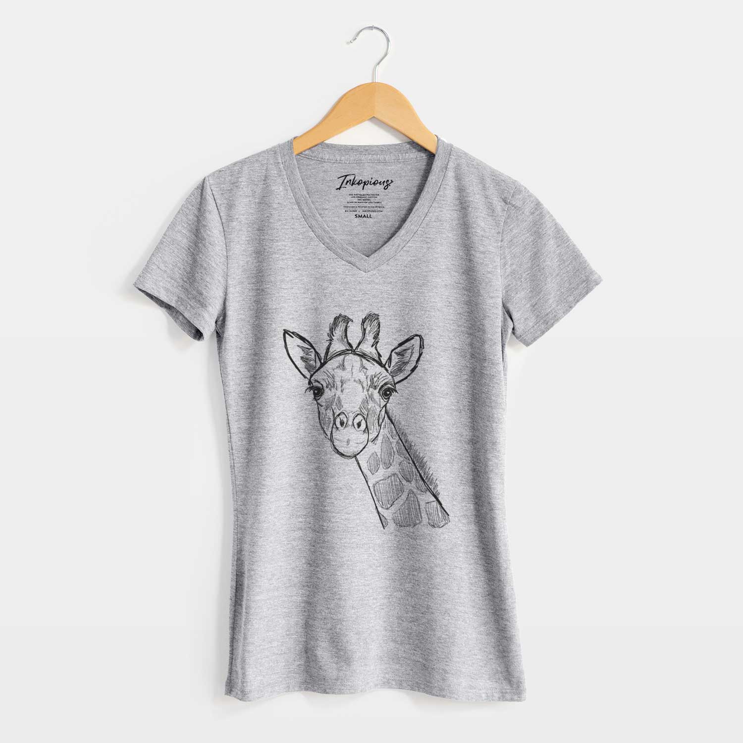 Bare Cedrick the Giraffe - Women's V-neck Shirt