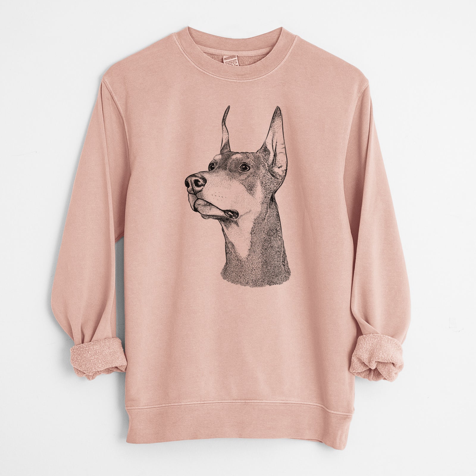 Bare Cenza the Doberman Pinscher - Unisex Pigment Dyed Crew Sweatshirt