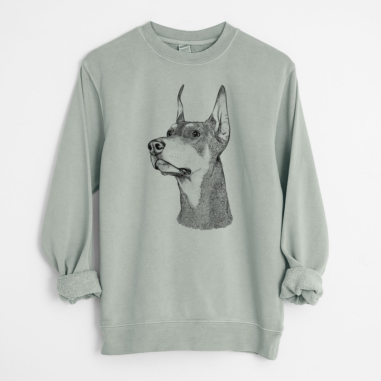 Bare Cenza the Doberman Pinscher - Unisex Pigment Dyed Crew Sweatshirt