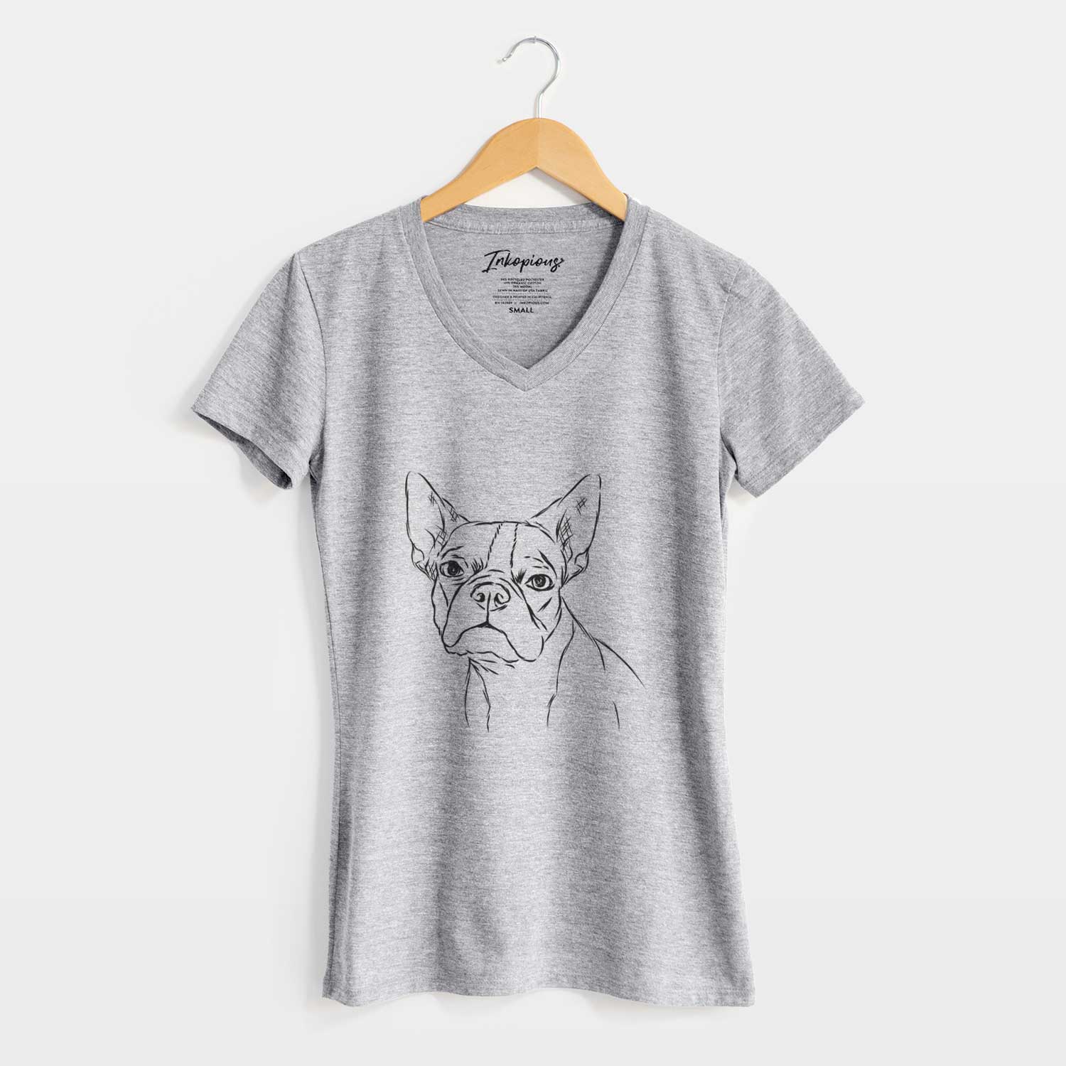 Bare Charles the Boston Terrier - Women's V-neck Shirt