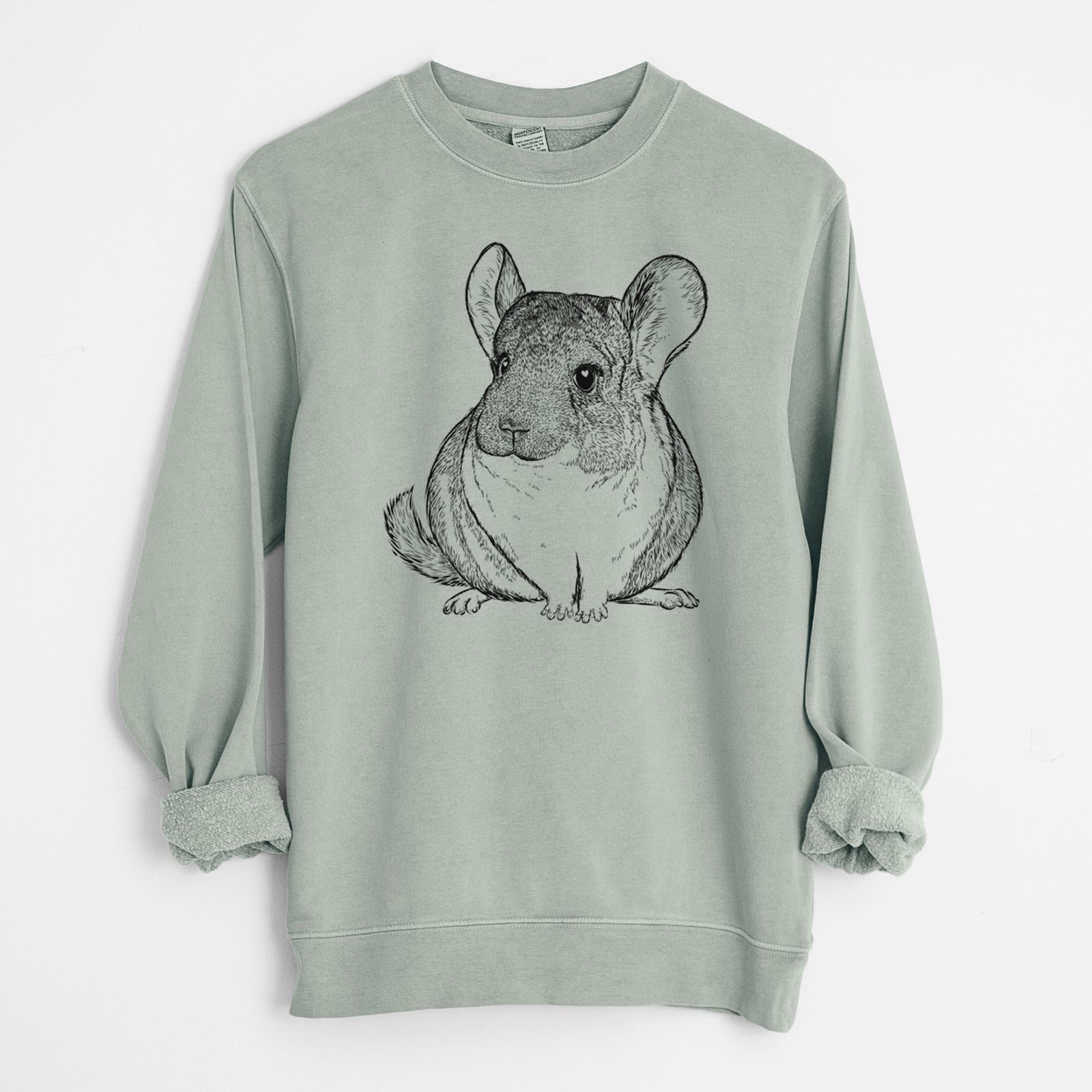 Bare Cheddar the Chinchilla - Unisex Pigment Dyed Crew Sweatshirt