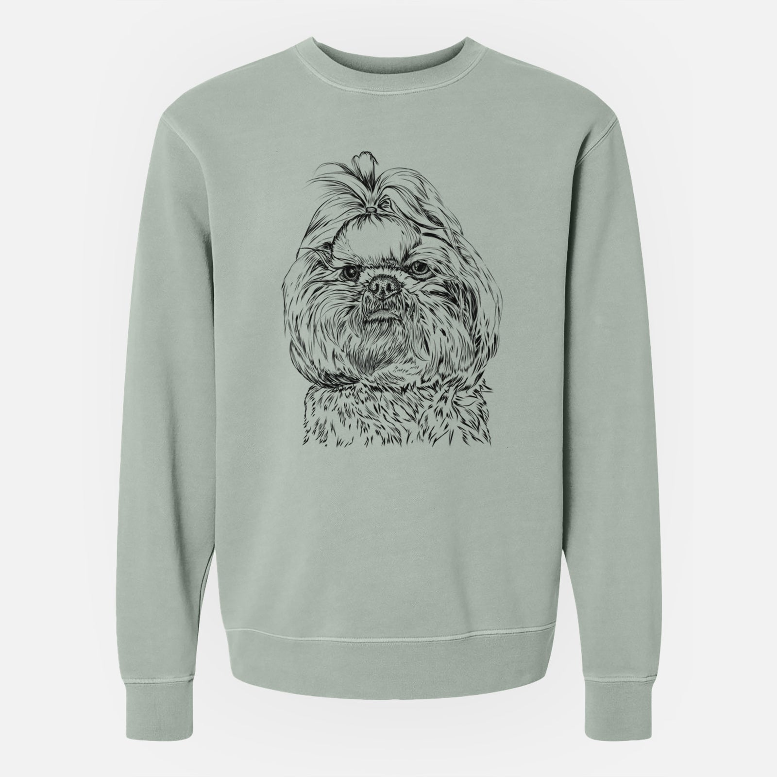 Bare Chewie the Shih Tzu - Unisex Pigment Dyed Crew Sweatshirt
