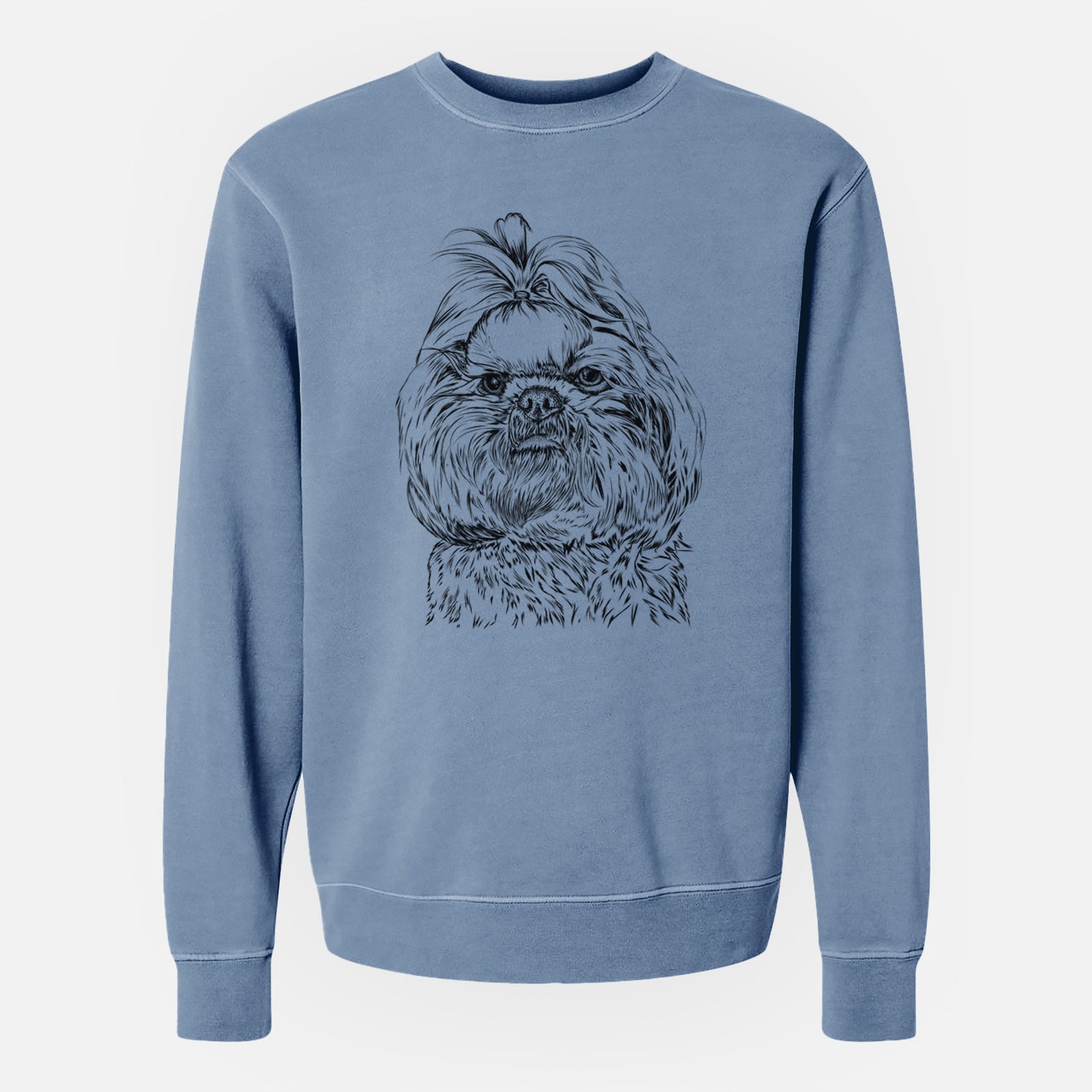 Bare Chewie the Shih Tzu - Unisex Pigment Dyed Crew Sweatshirt