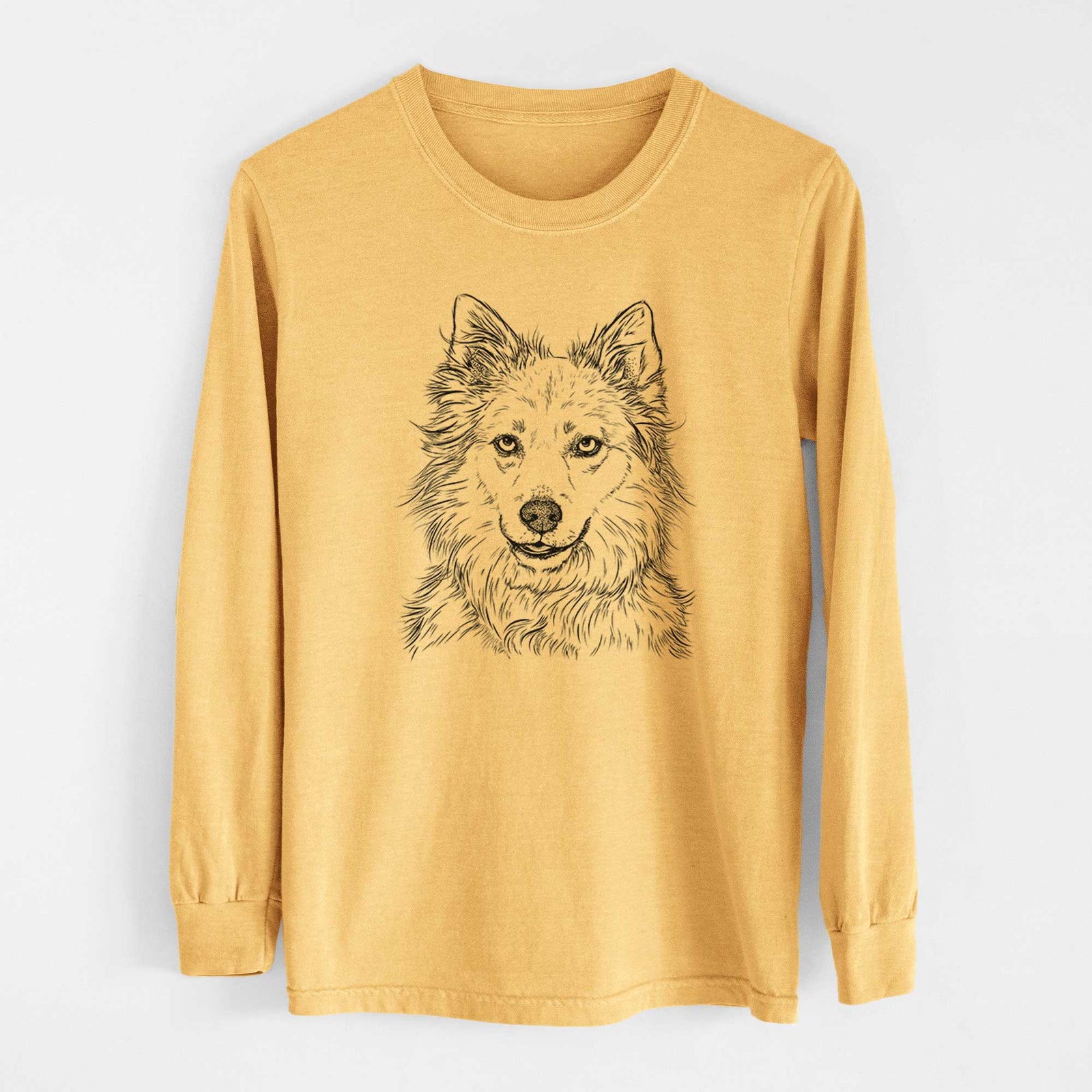 Bare Chia the Samoyed Husky Mix - Heavyweight 100% Cotton Long Sleeve