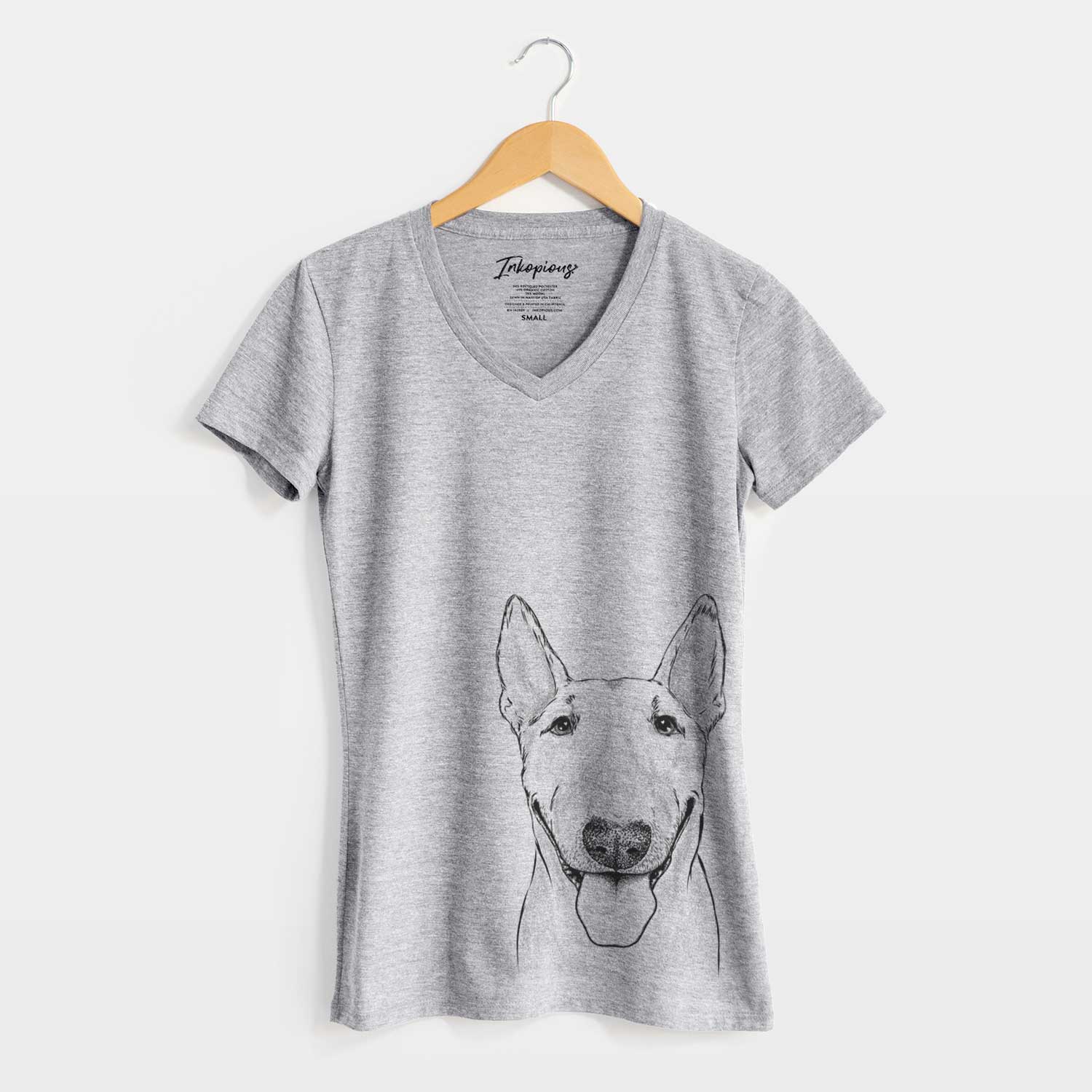 Bare Chloe the Bull Terrier - Women's V-neck Shirt