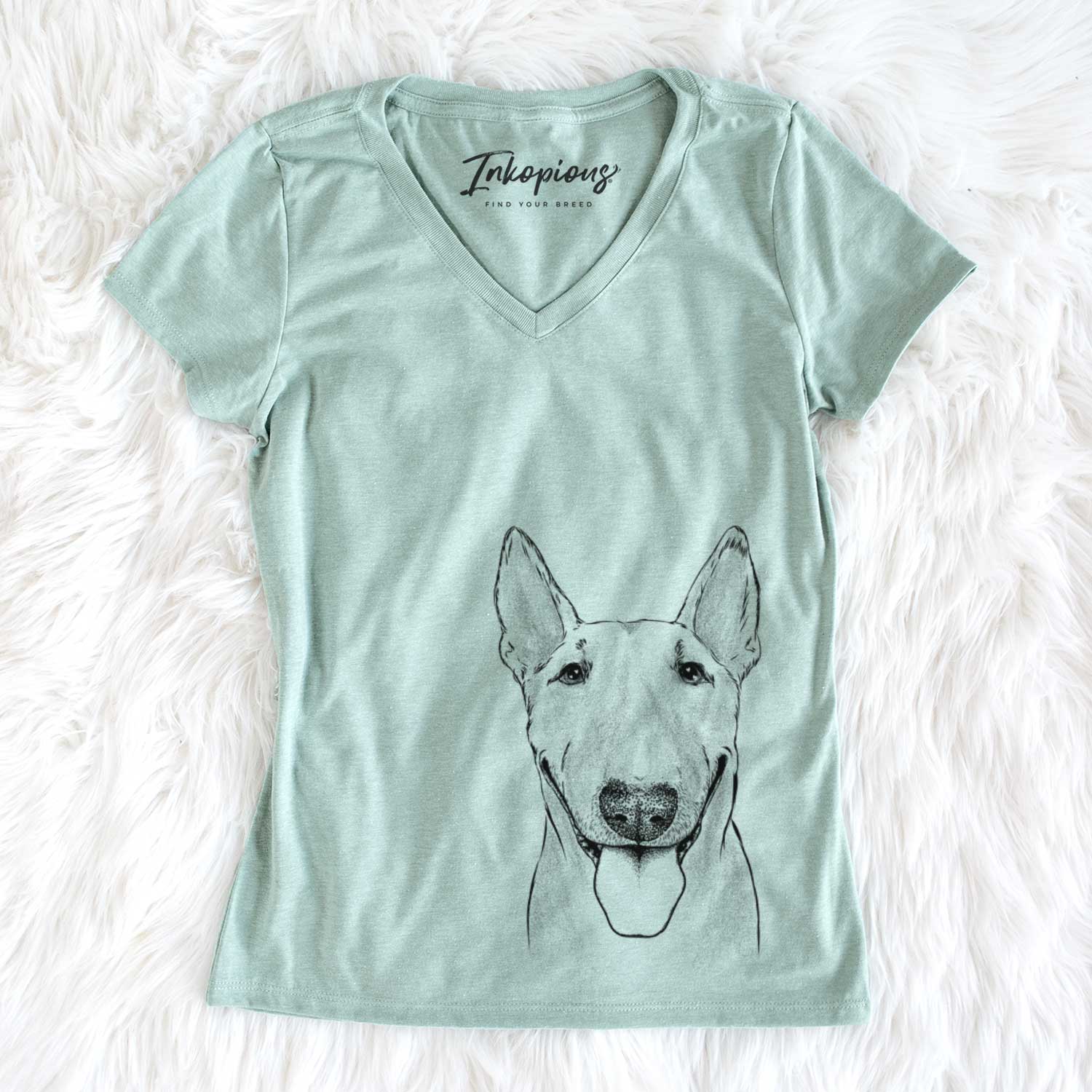 Bare Chloe the Bull Terrier - Women's V-neck Shirt