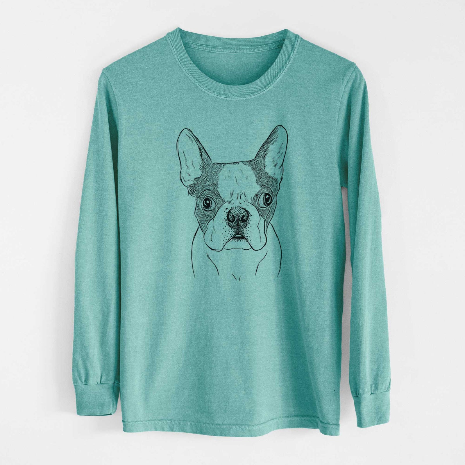 Bare Chocolate Chip the Boston Terrier - Heavyweight 100% Cotton Long Sleeve