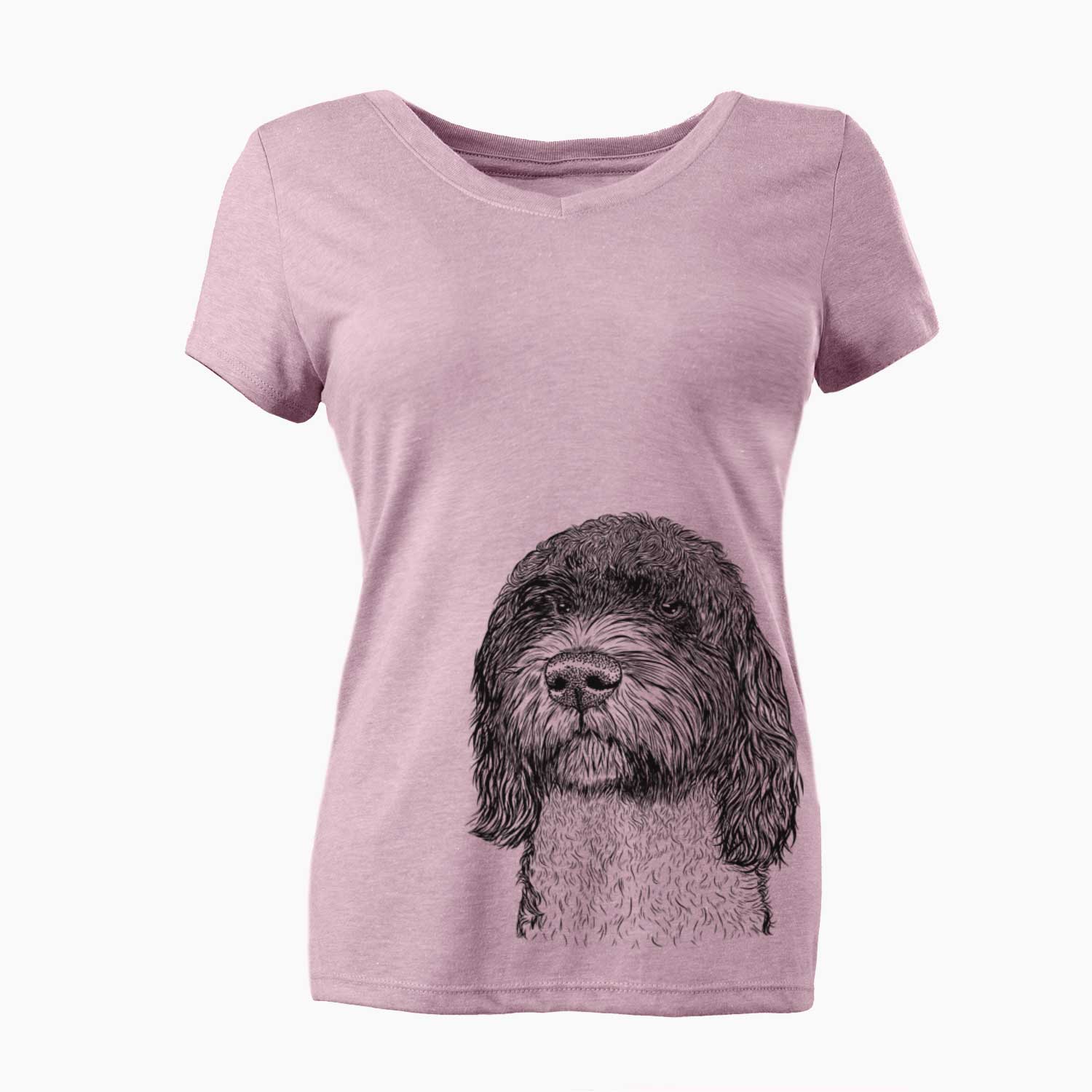 Bare Chris the Portuguese Water Dog - Women's V-neck Shirt