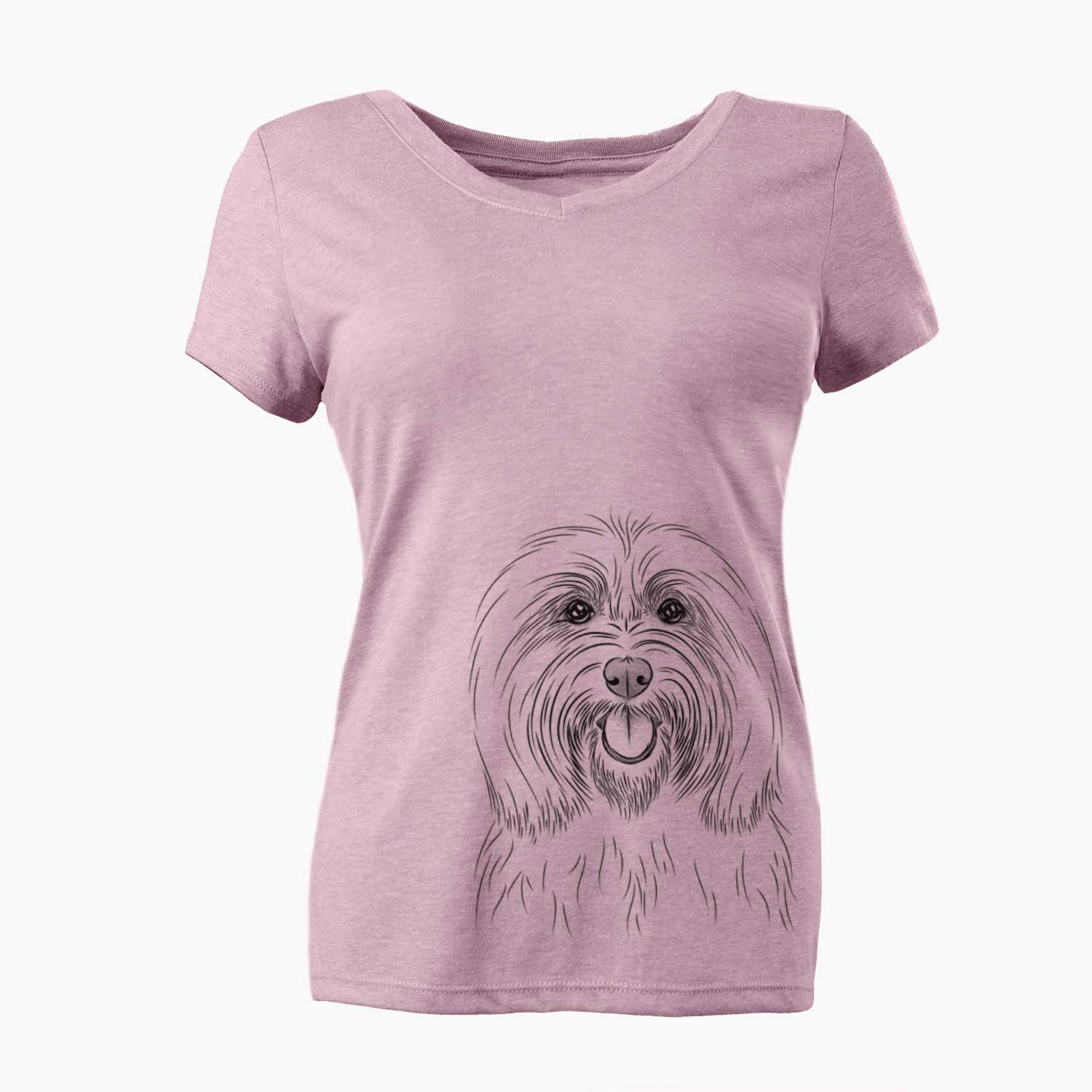 Bare Claude the Coton de Tulear - Women's V-neck Shirt