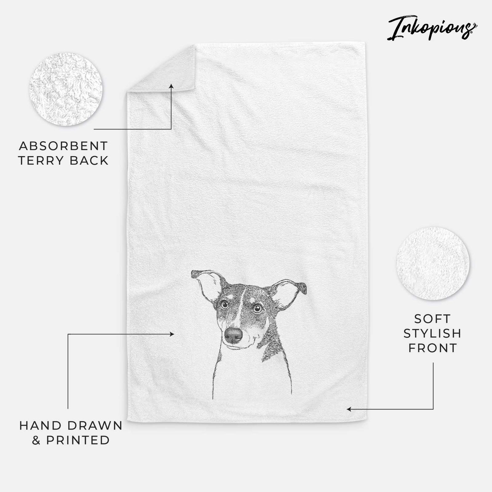 Cleo the Terrier Mix Decorative Hand Towel