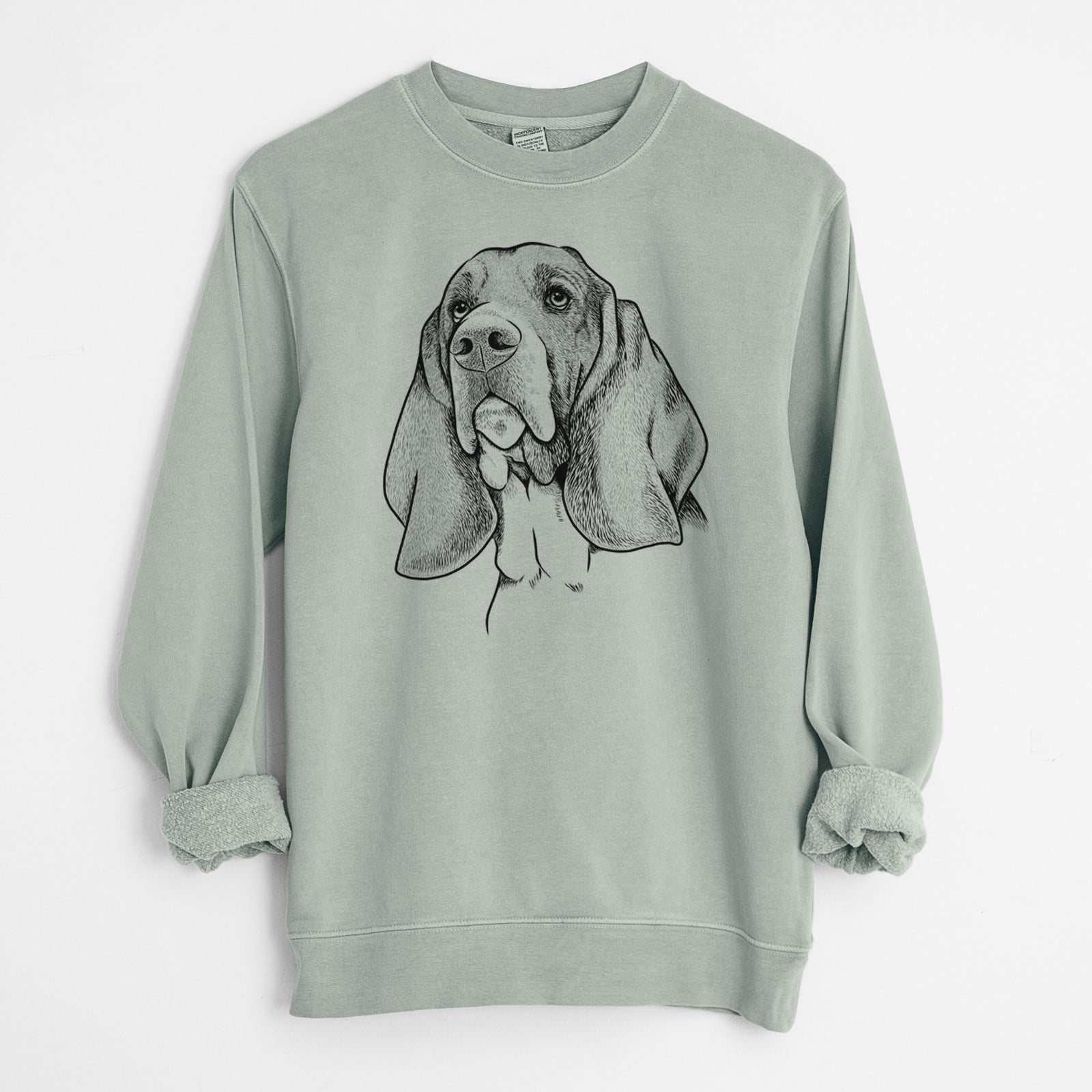 Bare Cooper the Basset Hound - Unisex Pigment Dyed Crew Sweatshirt