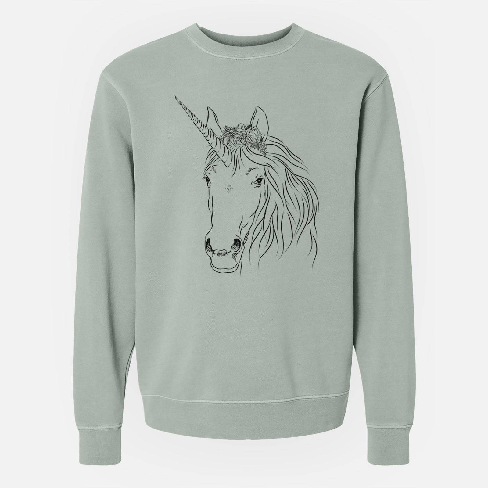 Bare Cosmic the Unicorn - Unisex Pigment Dyed Crew Sweatshirt