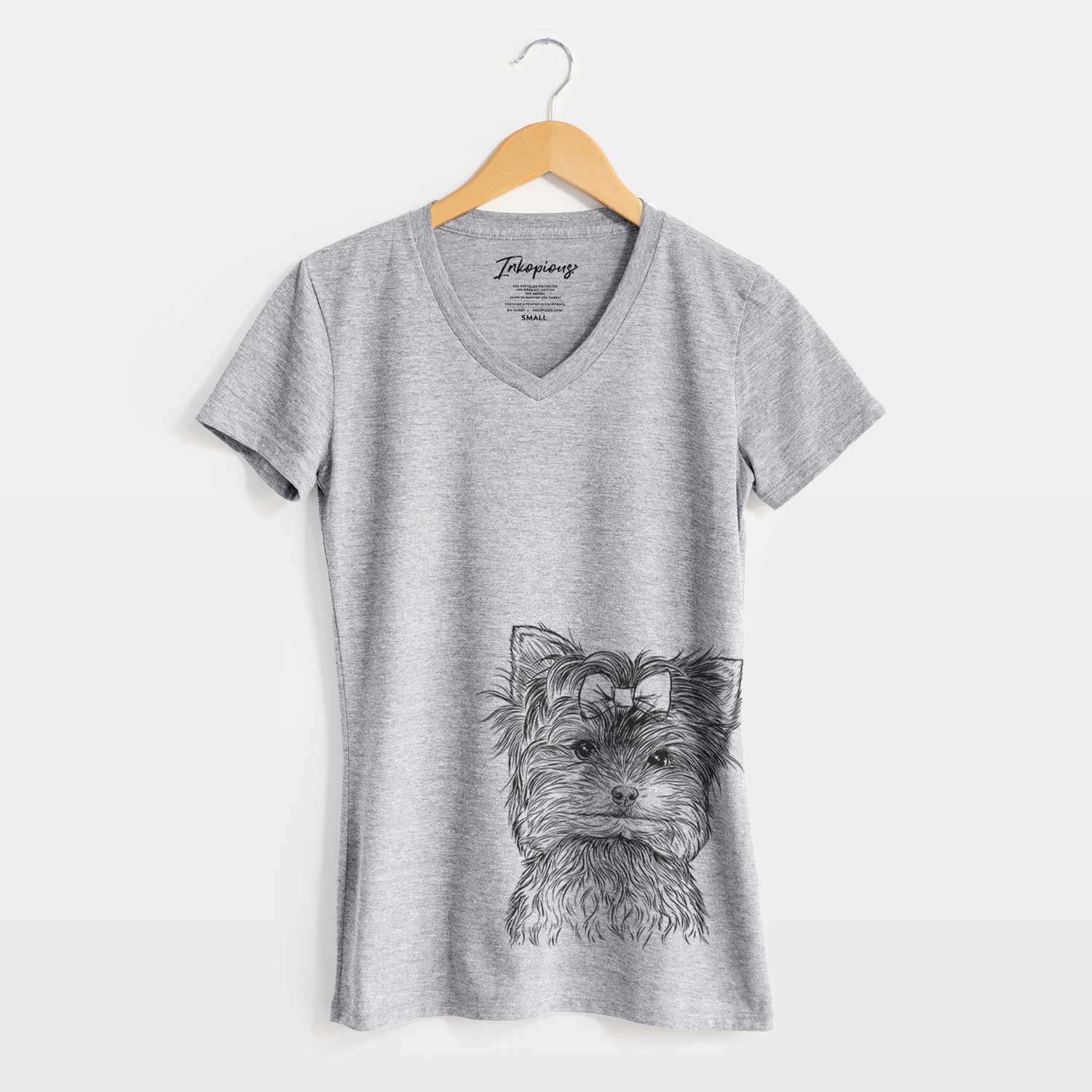 Bare Cricket the Biewer Terrier - Women's V-neck Shirt