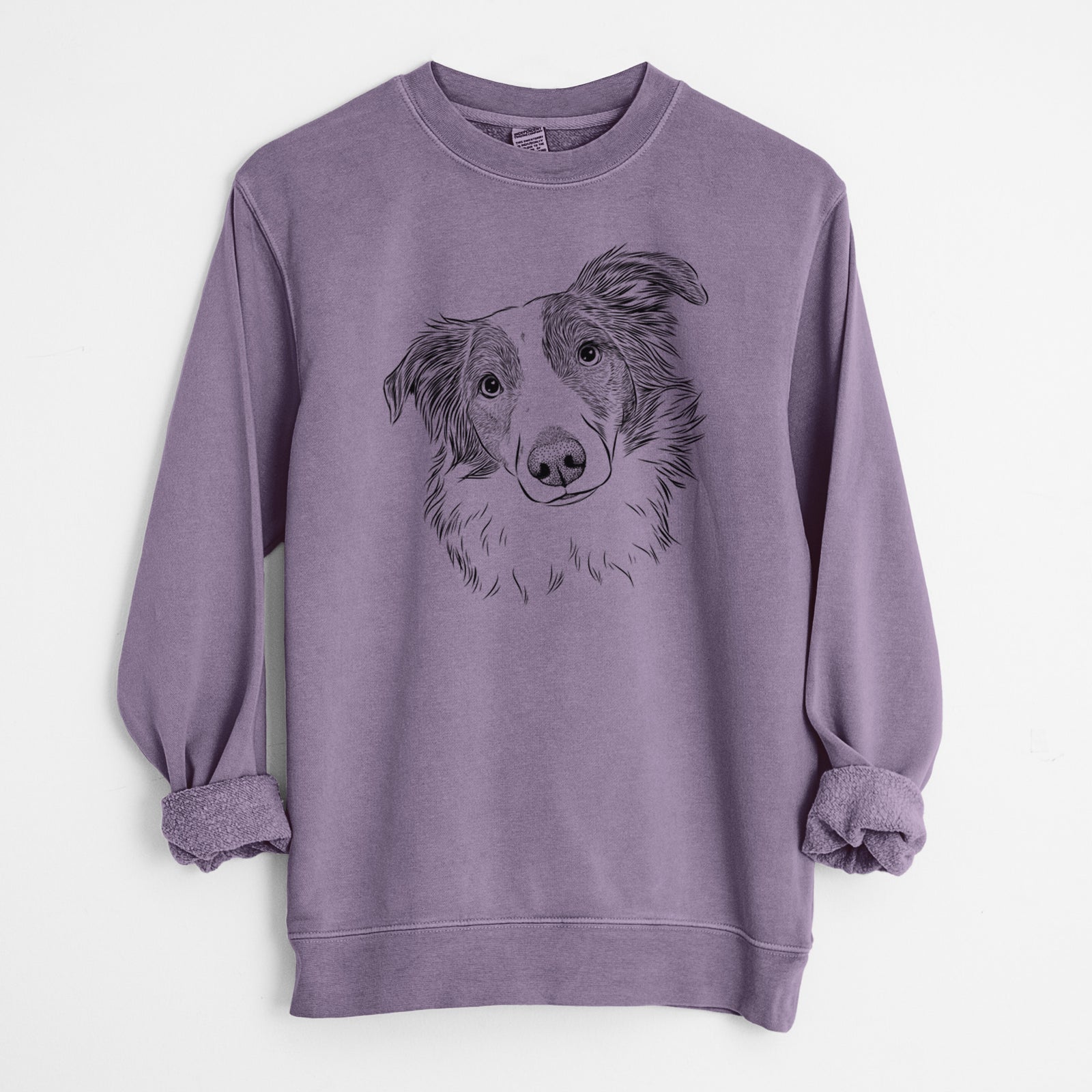 Bare Cyclone the Australian Shepherd - Unisex Pigment Dyed Crew Sweatshirt