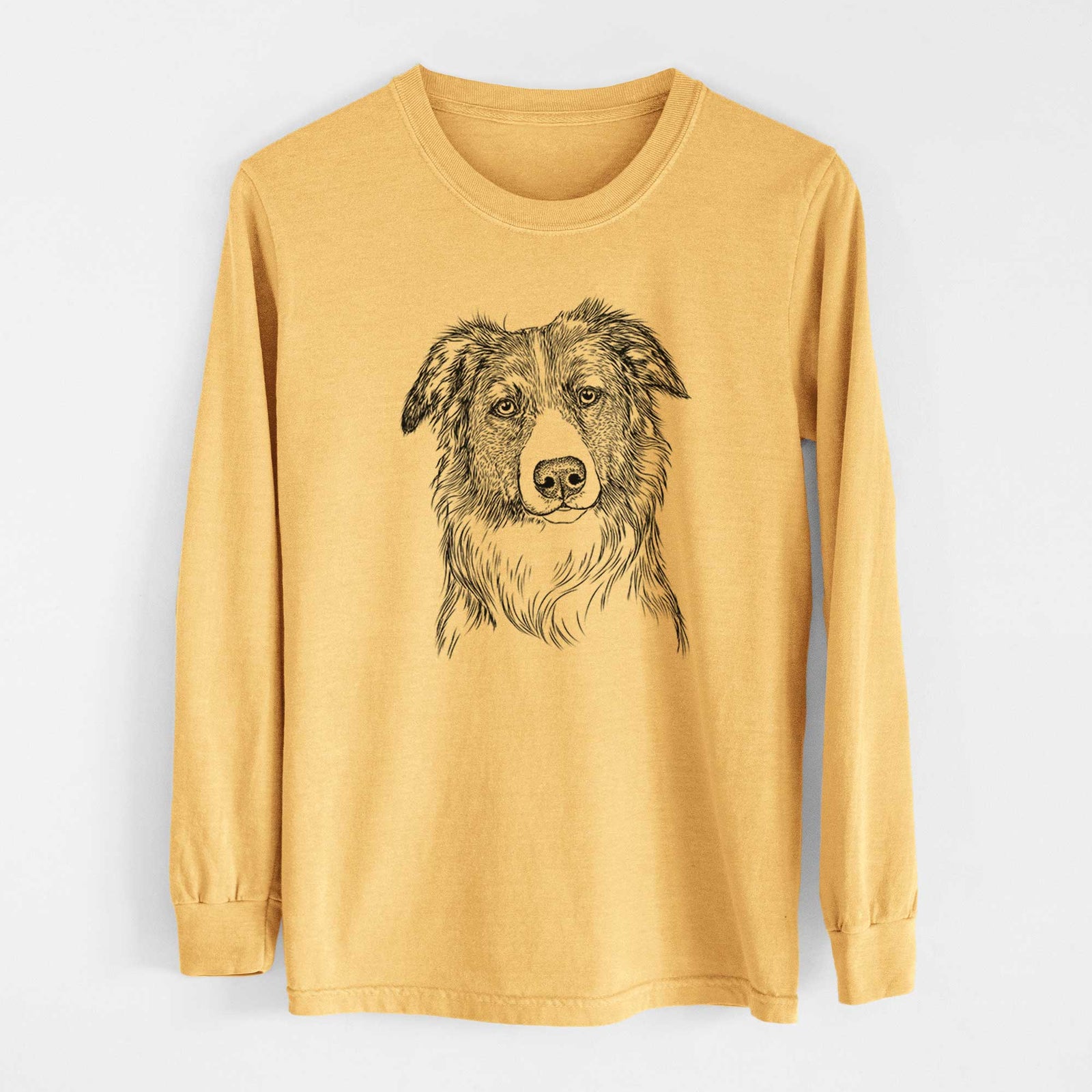 Bare Cynder the English Shepherd - Heavyweight 100% Cotton Long Sleeve