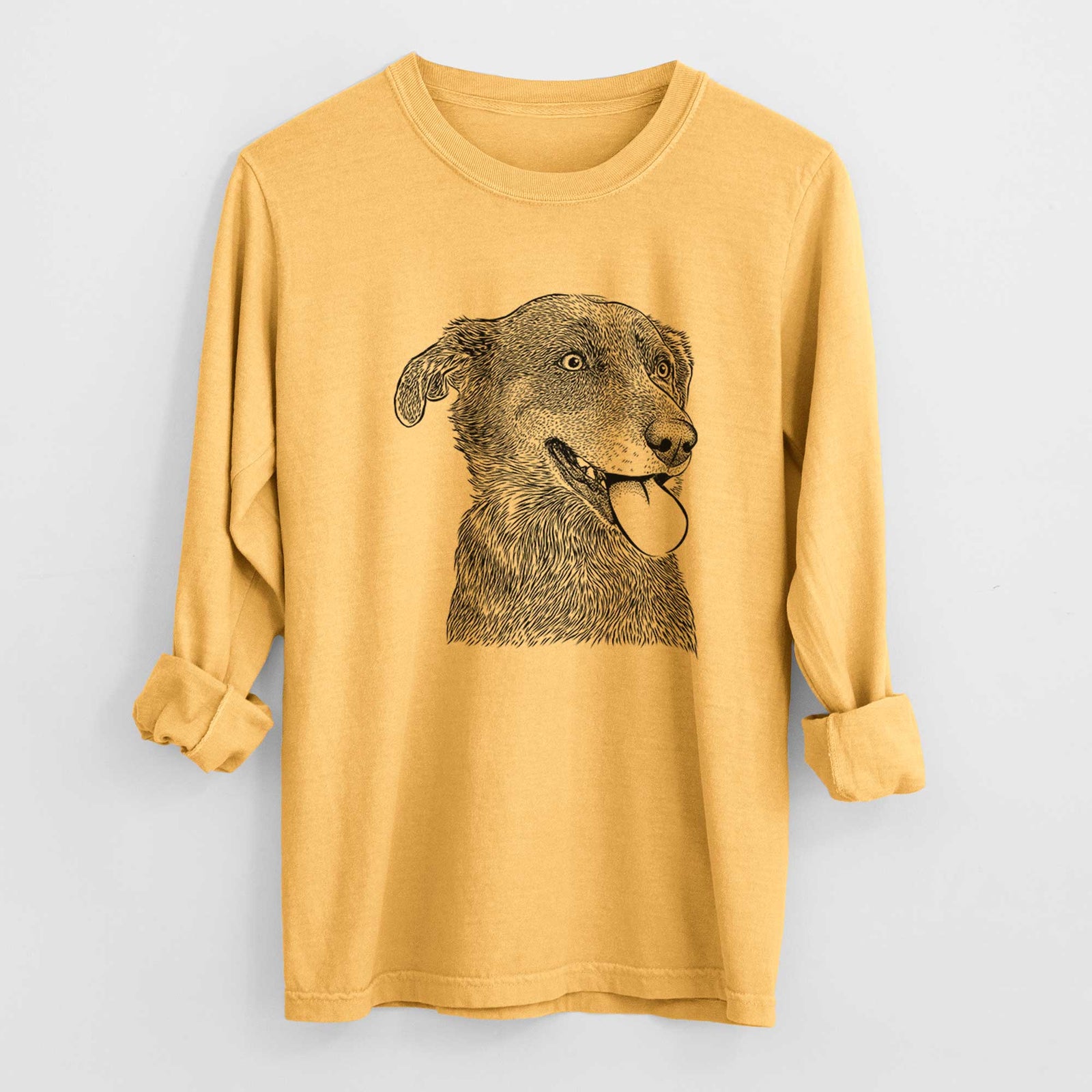 Bare Daisy the Australian Shepherd Mix - Heavyweight 100% Cotton Long Sleeve