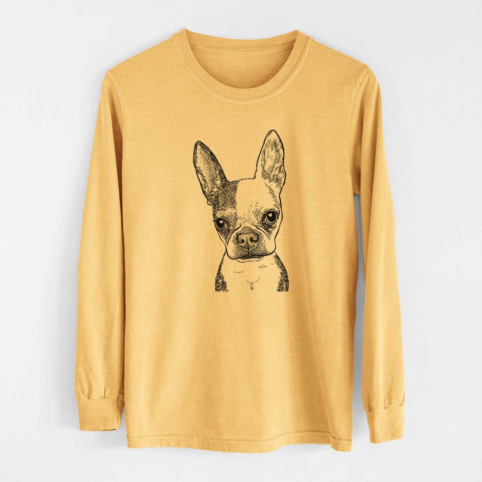 Bare Daisy the Boston Terrier - Heavyweight 100% Cotton Long Sleeve