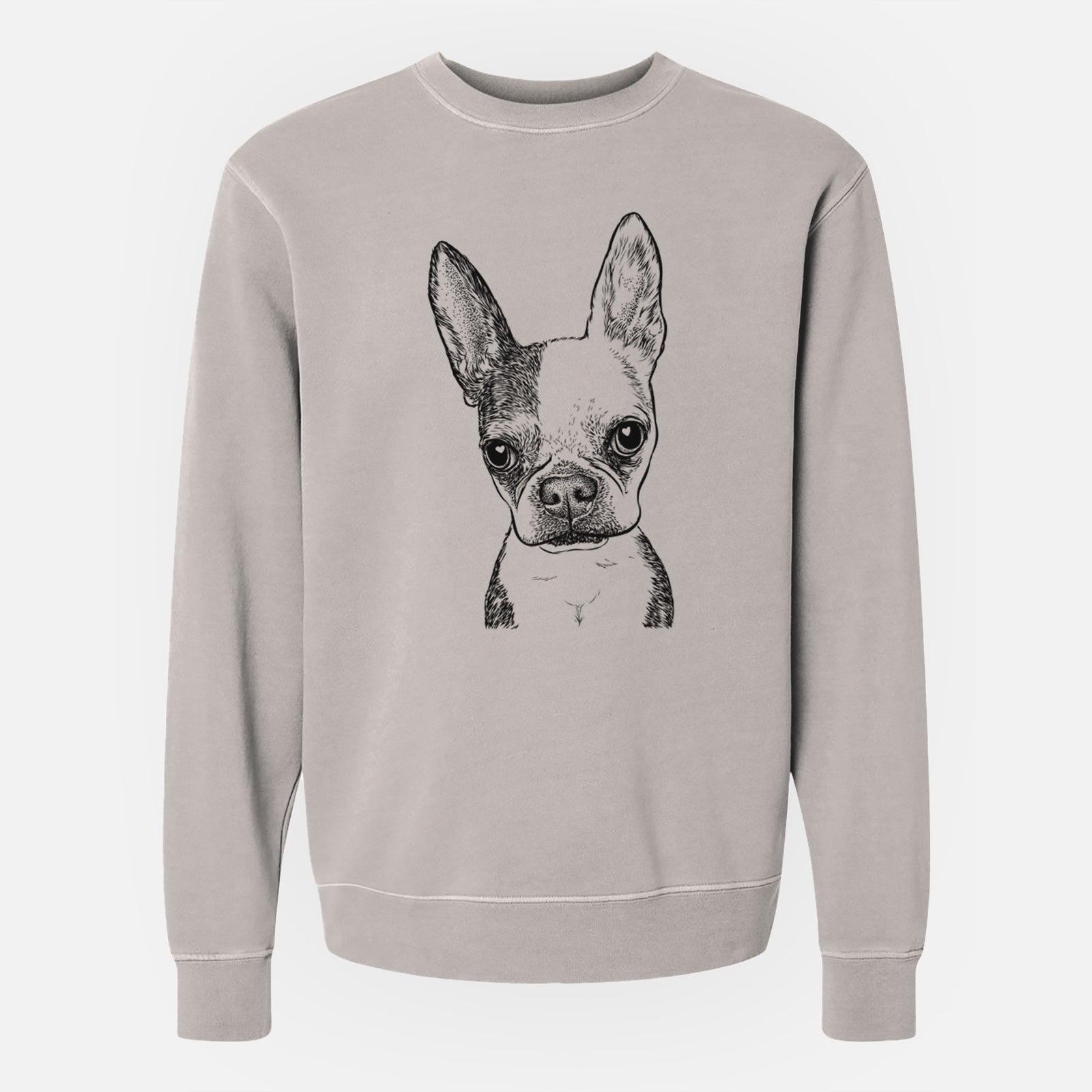 Bare Daisy the Boston Terrier - Unisex Pigment Dyed Crew Sweatshirt