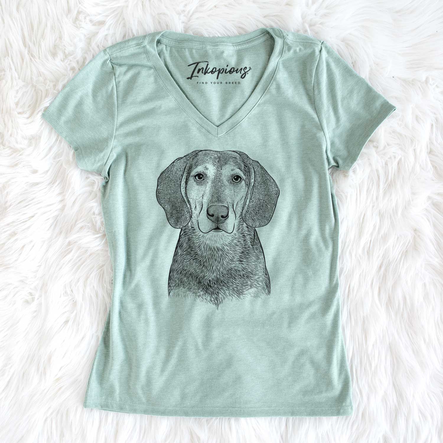 Bare Daisy the Hound Mix - Women's V-neck Shirt