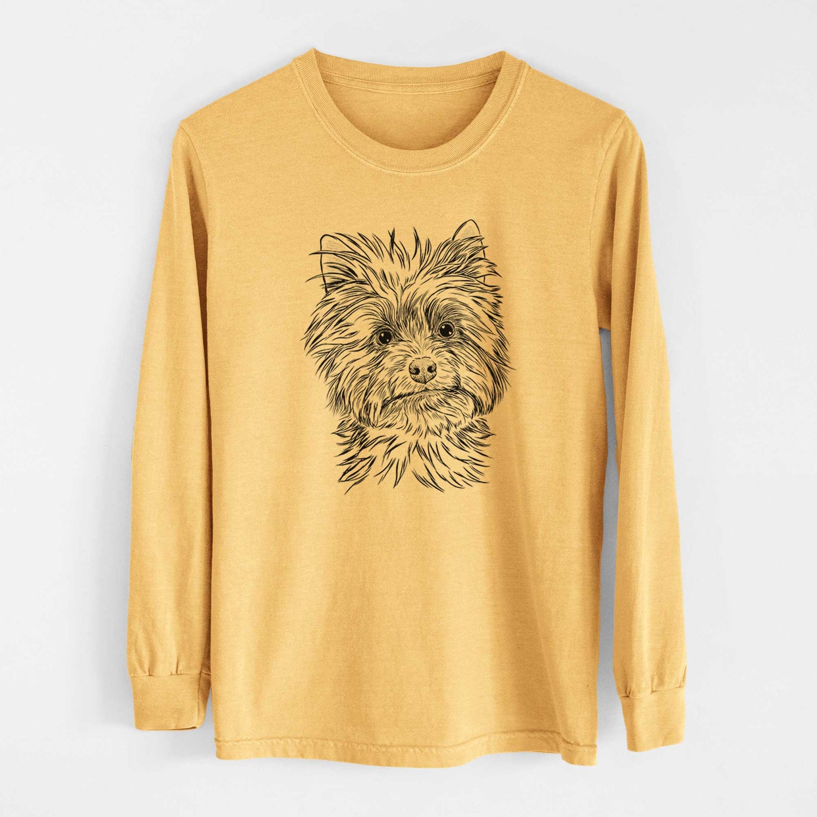 Bare Dakota the Yorkshire Terrier - Heavyweight 100% Cotton Long Sleeve