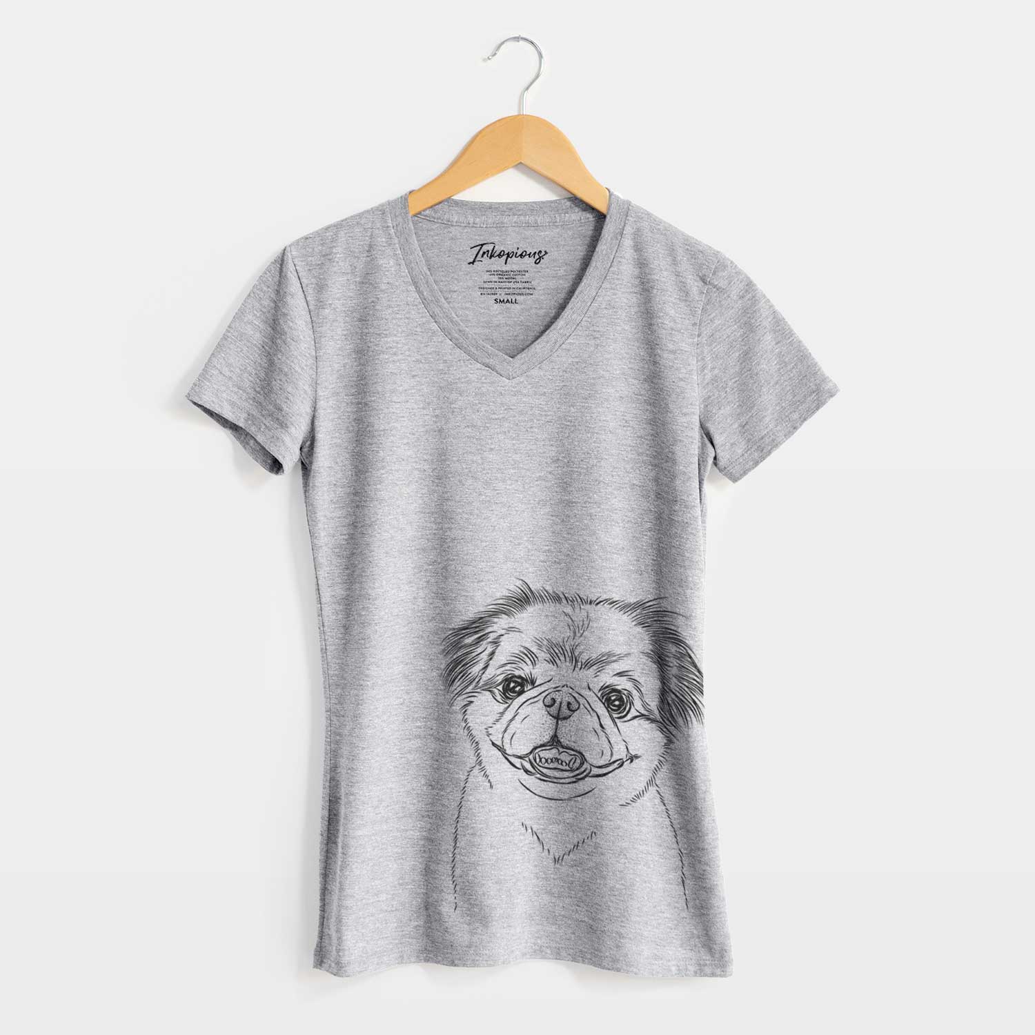 Bare Danny the Pekingese - Women's V-neck Shirt