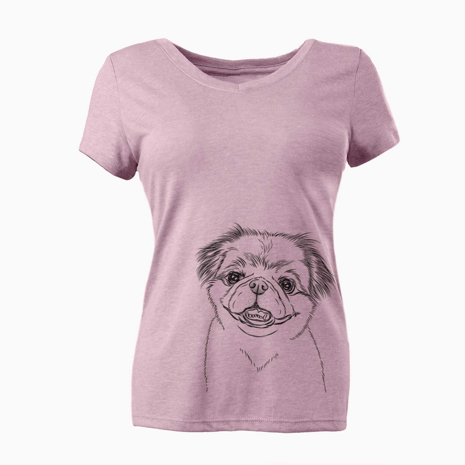 Bare Danny the Pekingese - Women's V-neck Shirt
