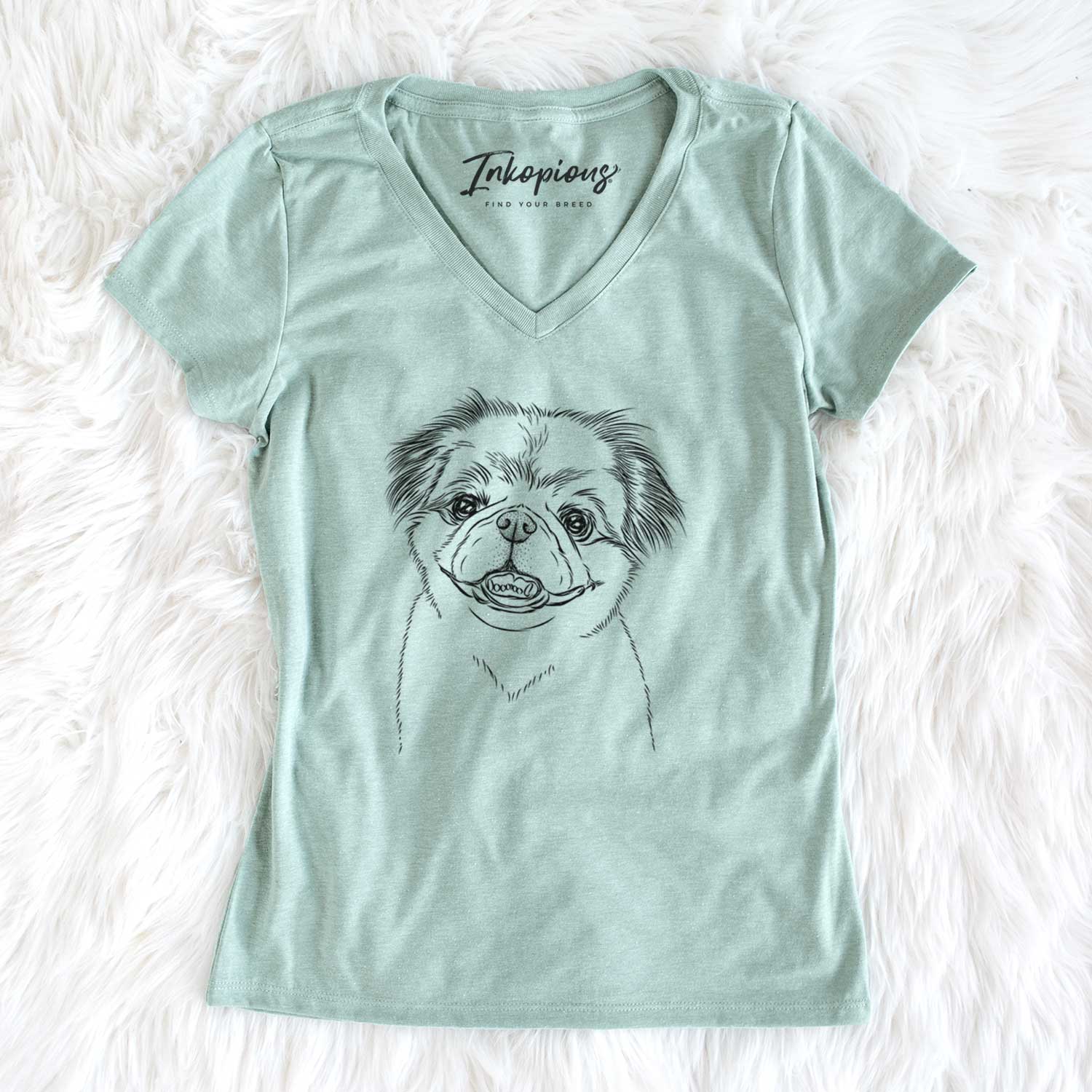 Bare Danny the Pekingese - Women's V-neck Shirt