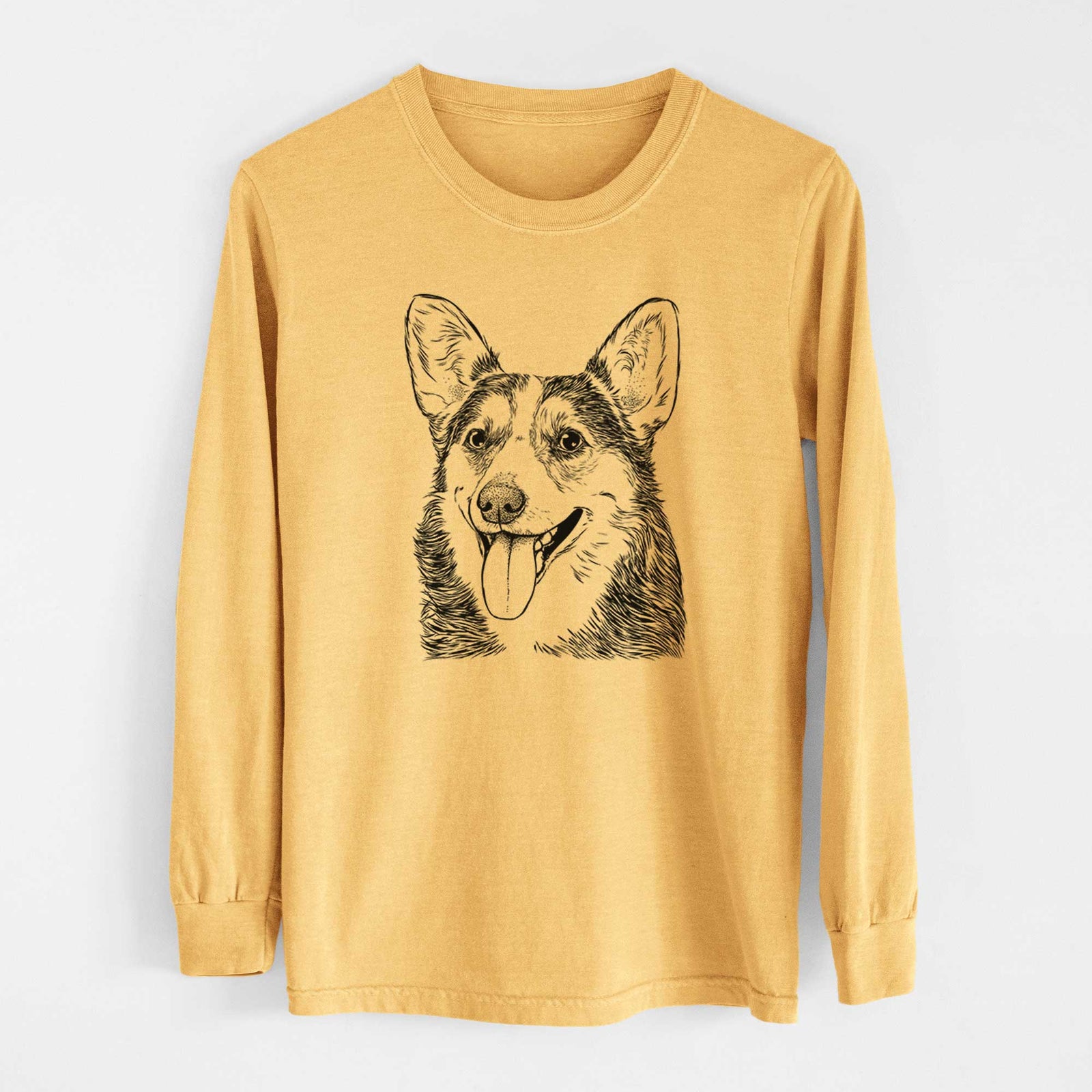 Bare Darma the Corgi - Heavyweight 100% Cotton Long Sleeve