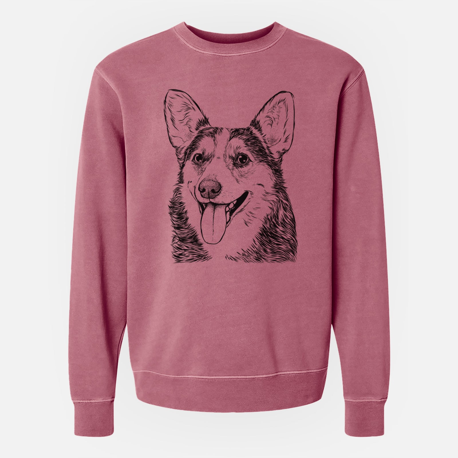 Bare Darma the Corgi - Unisex Pigment Dyed Crew Sweatshirt