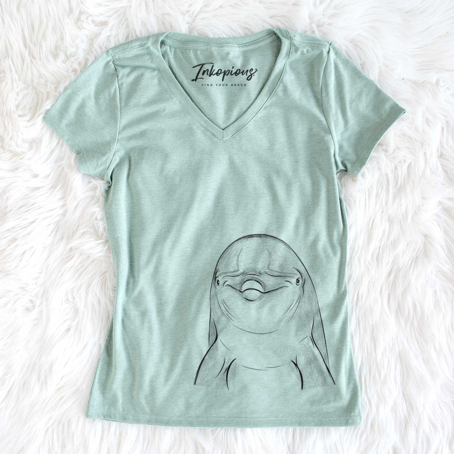Bare Dave the Dolphin - Women's V-neck Shirt