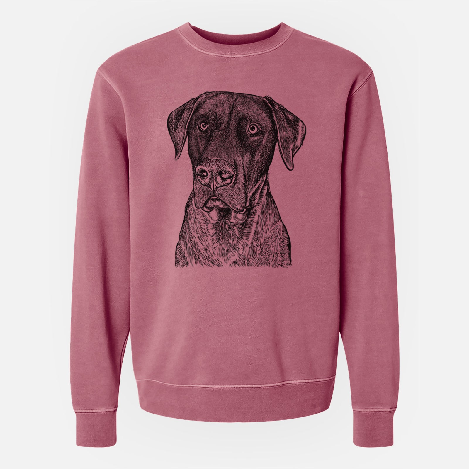 Bare David the Boxador - Unisex Pigment Dyed Crew Sweatshirt