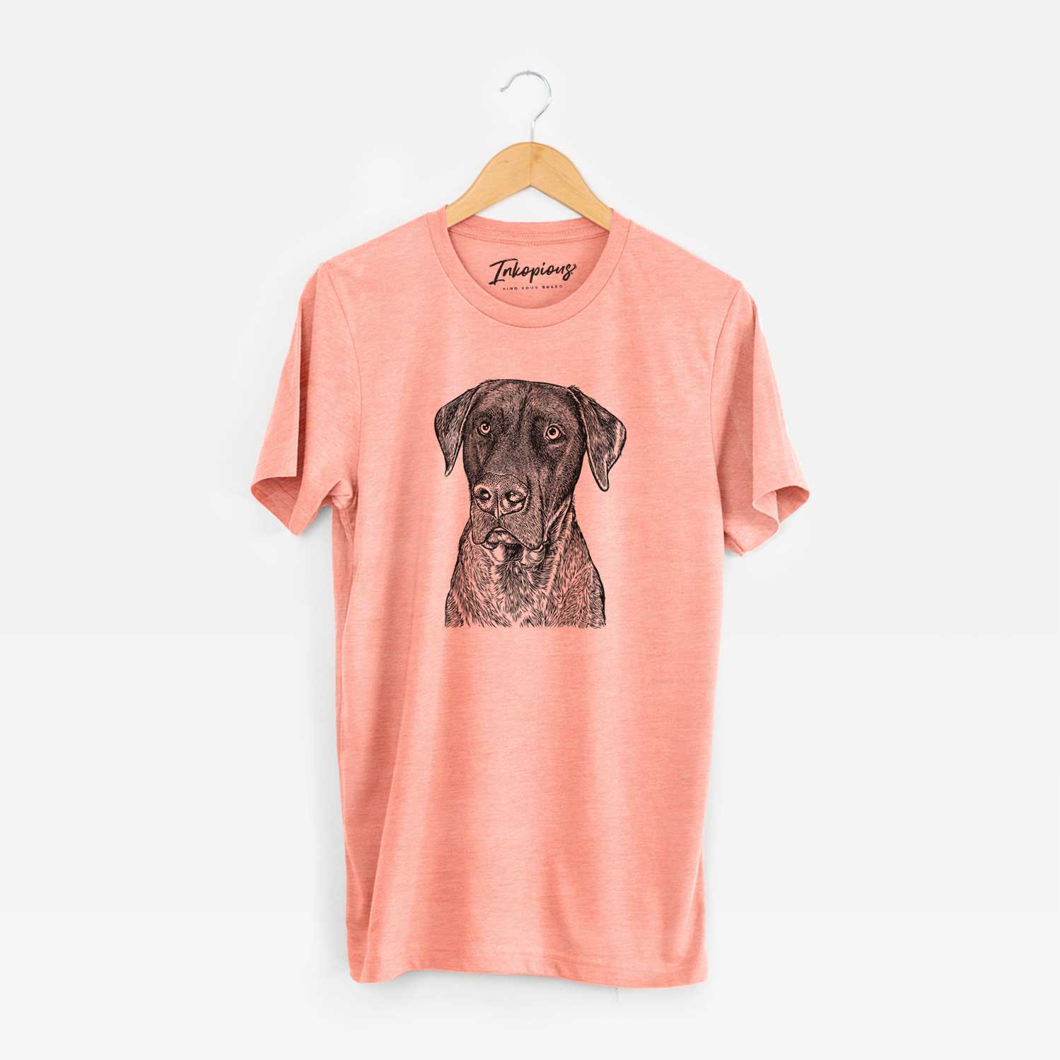 Hand-drawn sketch of David the Boxador on a Sunset Unisex crewneck
