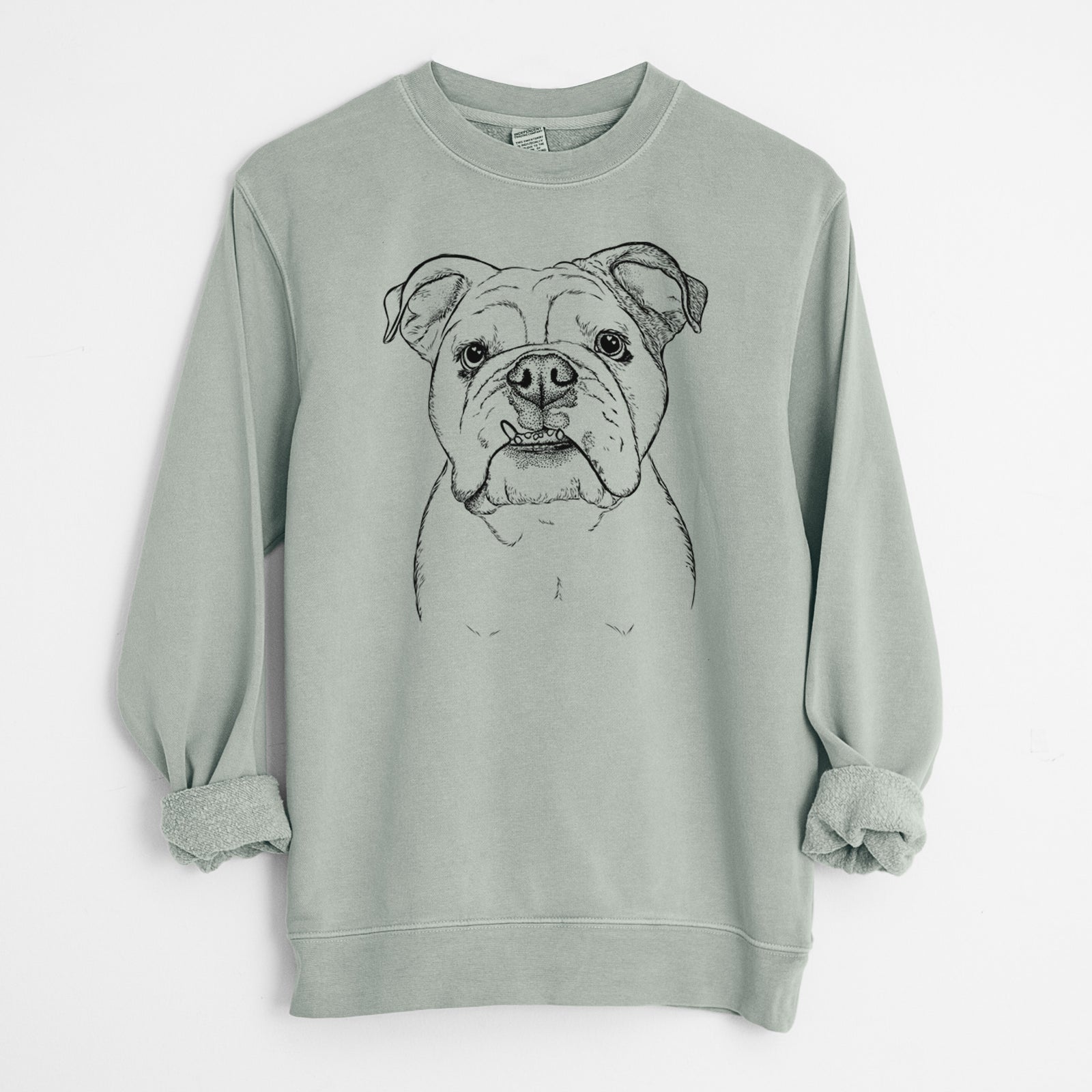 Bare Dazy the English Bulldog - Unisex Pigment Dyed Crew Sweatshirt