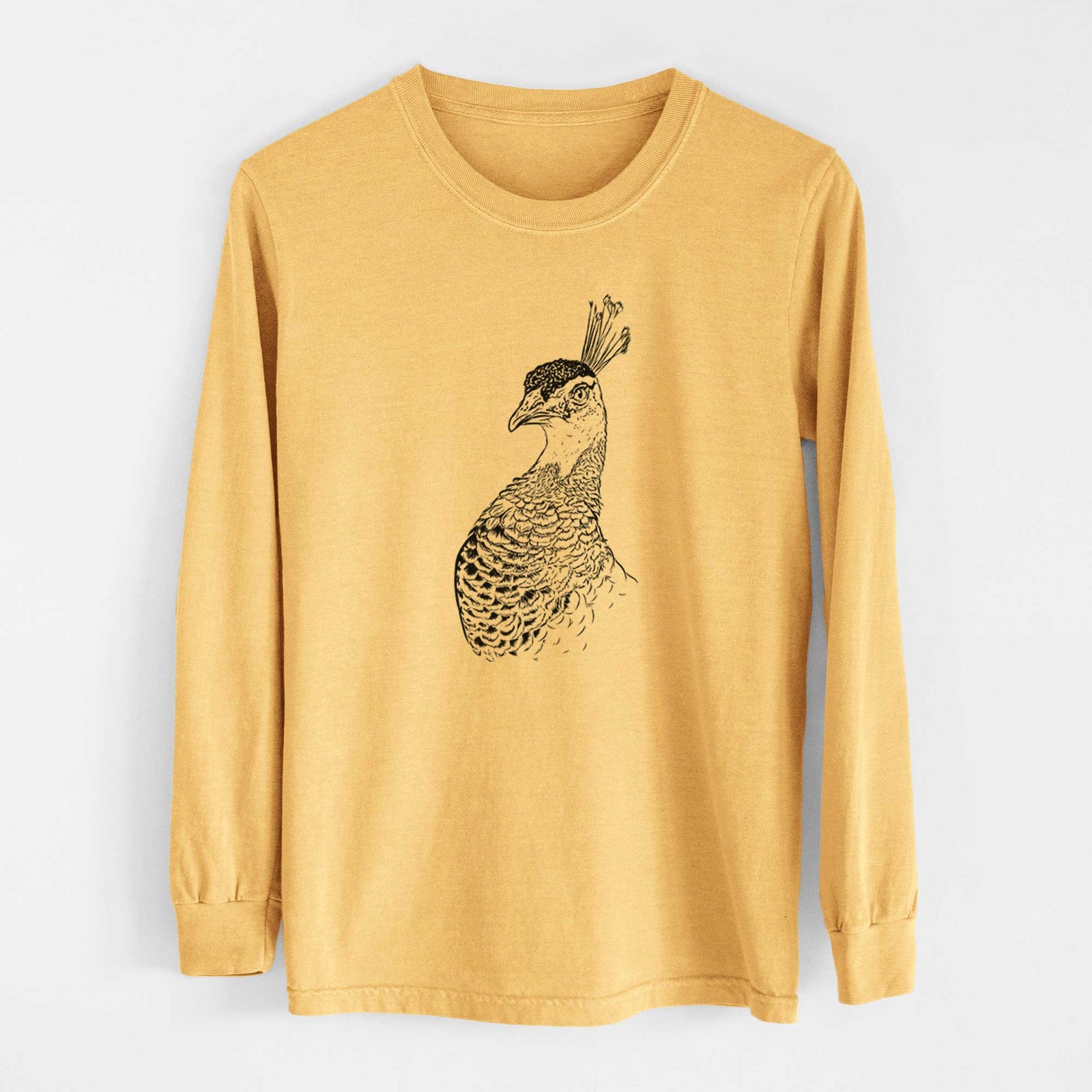 Bare Dee the Peahen - Heavyweight 100% Cotton Long Sleeve
