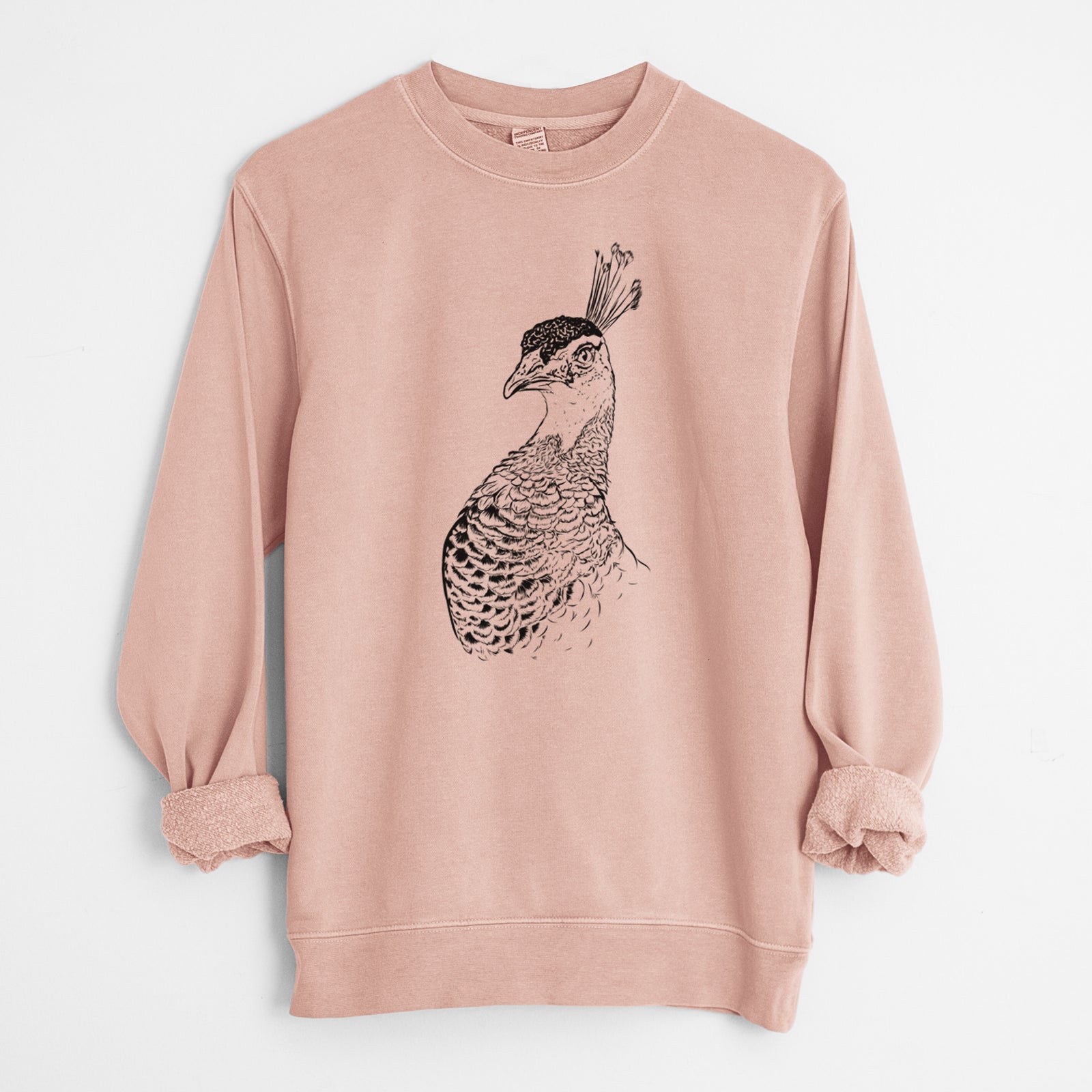 Bare Dee the Peahen - Unisex Pigment Dyed Crew Sweatshirt