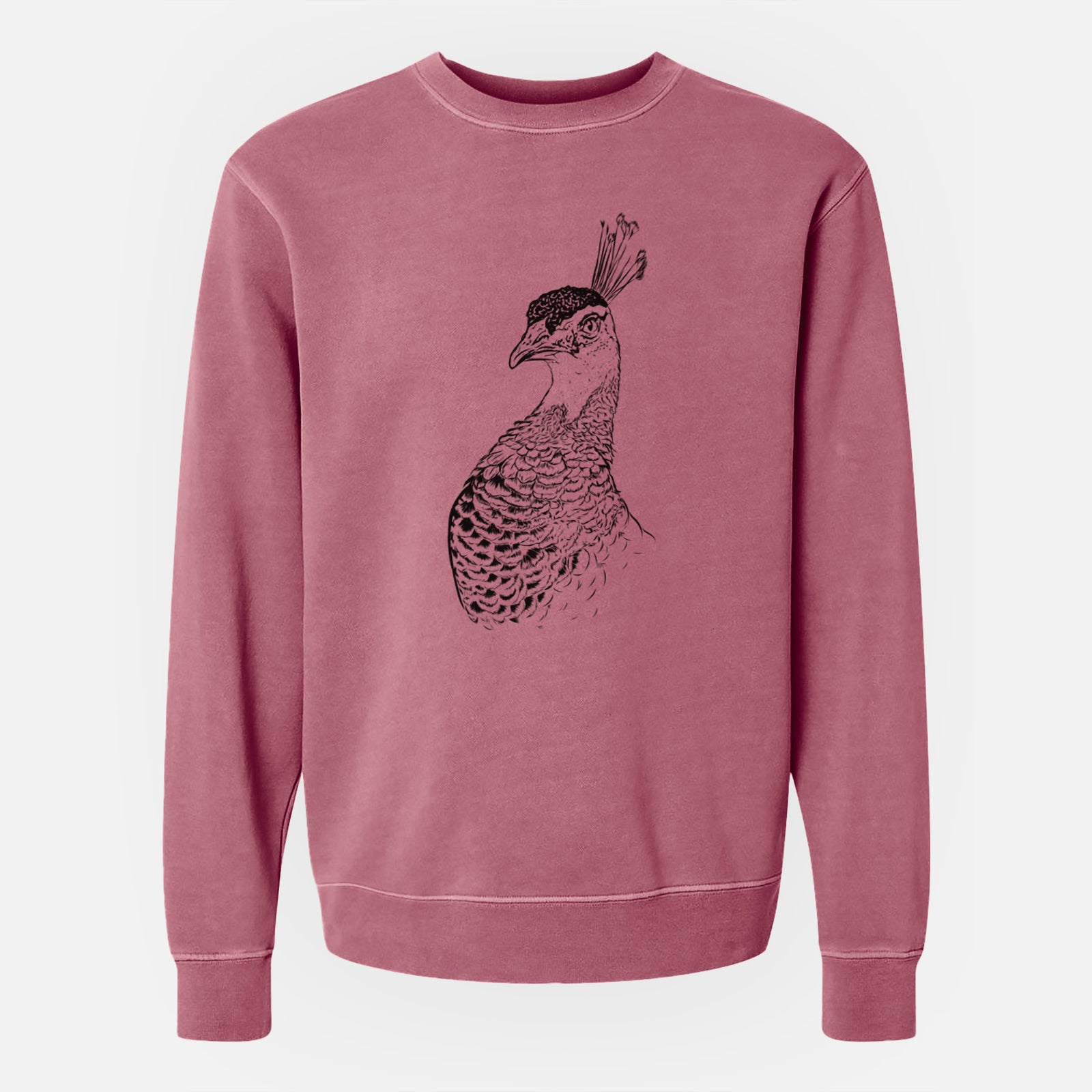 Bare Dee the Peahen - Unisex Pigment Dyed Crew Sweatshirt