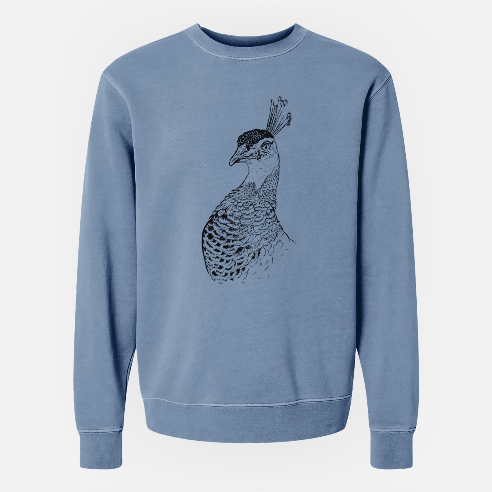 Bare Dee the Peahen - Unisex Pigment Dyed Crew Sweatshirt