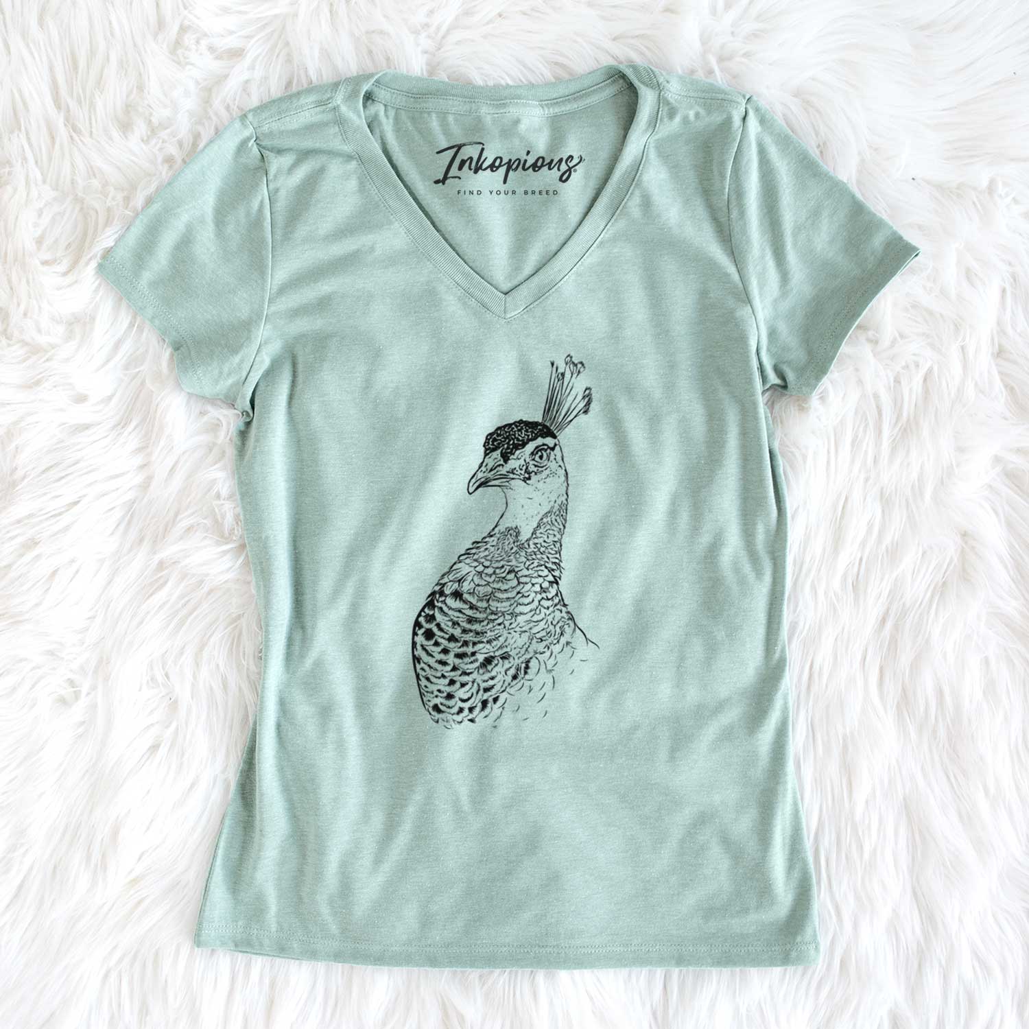 Bare Dee the Peahen - Women's V-neck Shirt