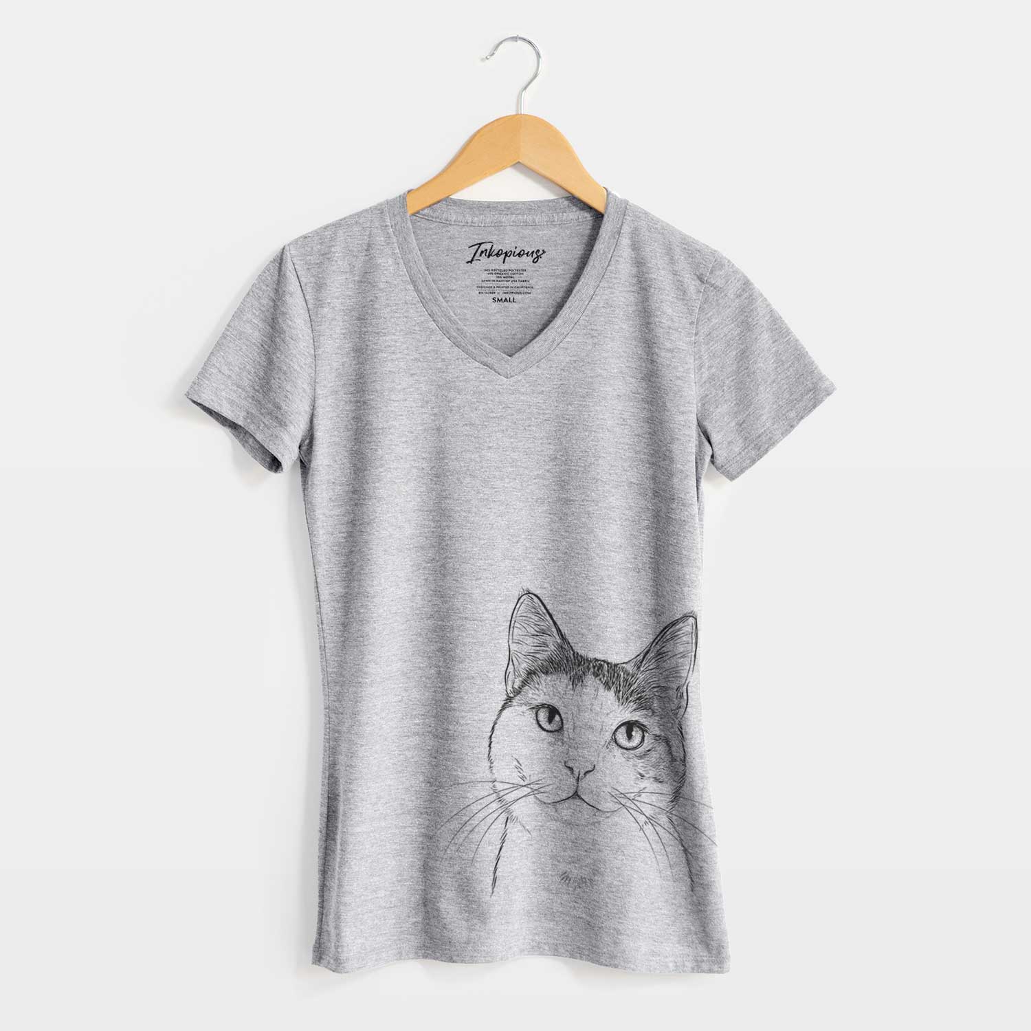 Bare Denver the Calico Cat - Women's V-neck Shirt